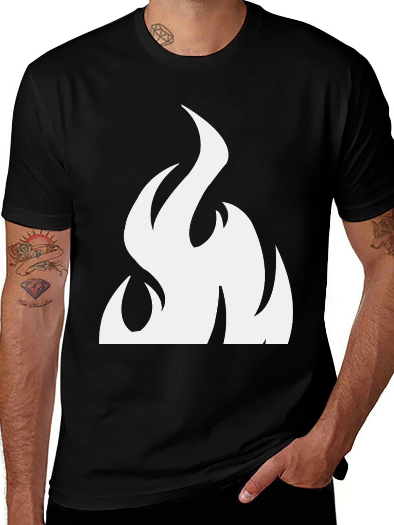 Variant 14 of Flame Graphic Black Tee - Bold Statement Shirt