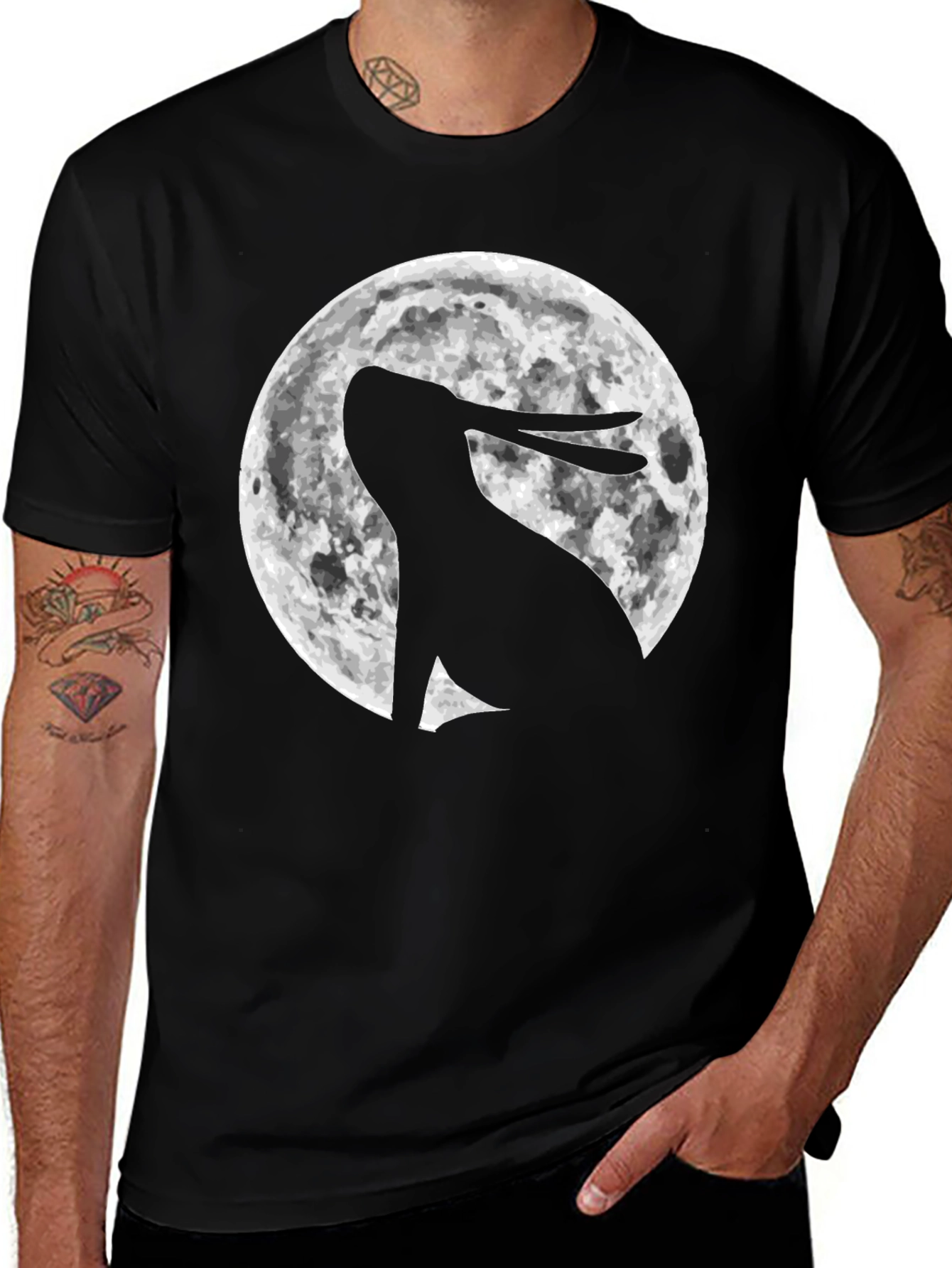 Hare Moon Black T-Shirt