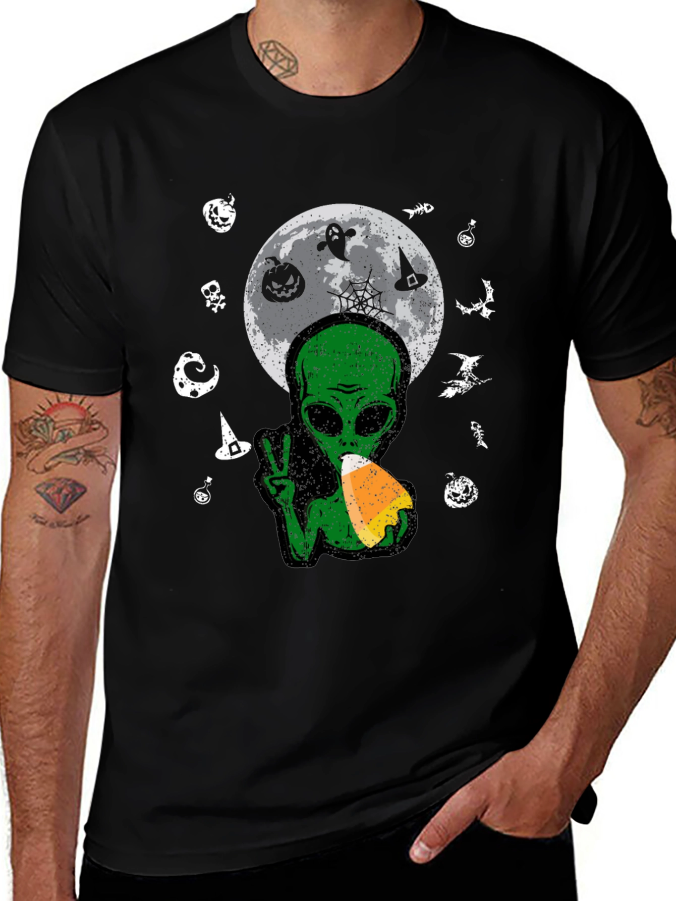 Variant 30 of Alien Halloween Moon T-Shirt