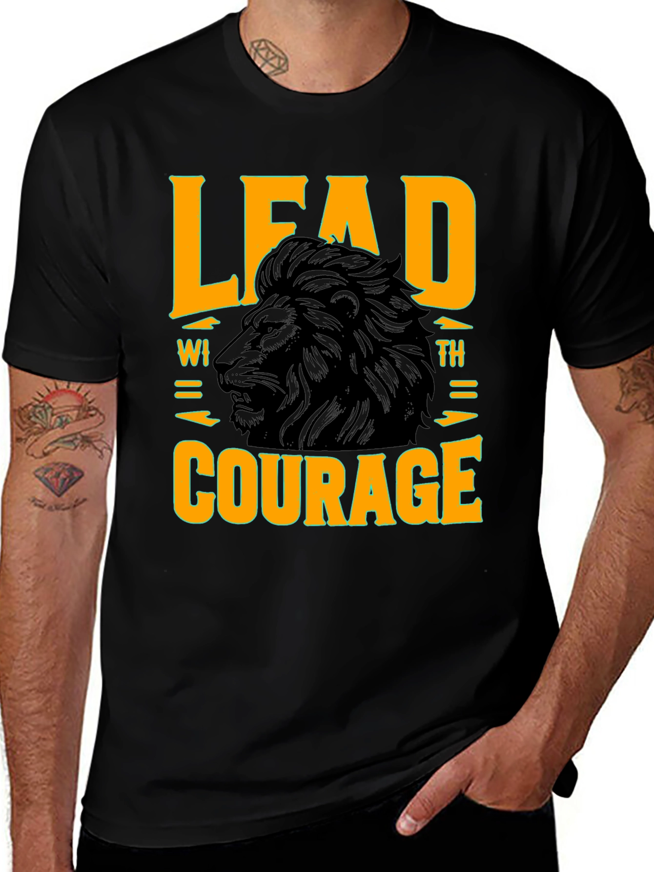 Variant 20 of Lead with Courage Lion Graphic T-Shirt