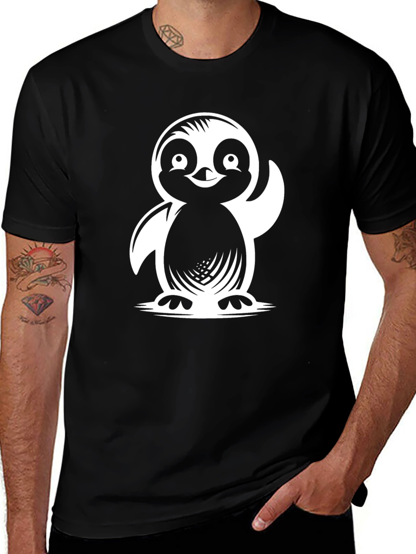Variant 16 of Penguin Graphic T-Shirt - Casual Black Tee