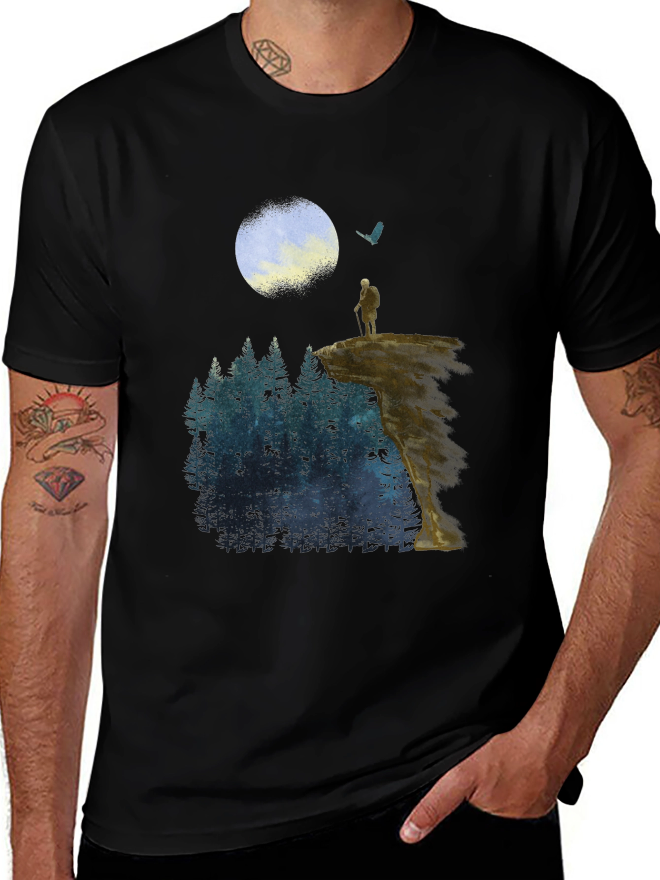 Black Wanderer Graphic T-Shirt main image