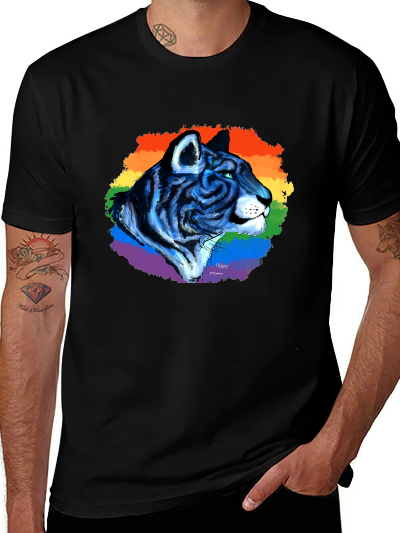 Variant 2 of Rainbow Tiger Graphic Tee - Pride T-Shirt