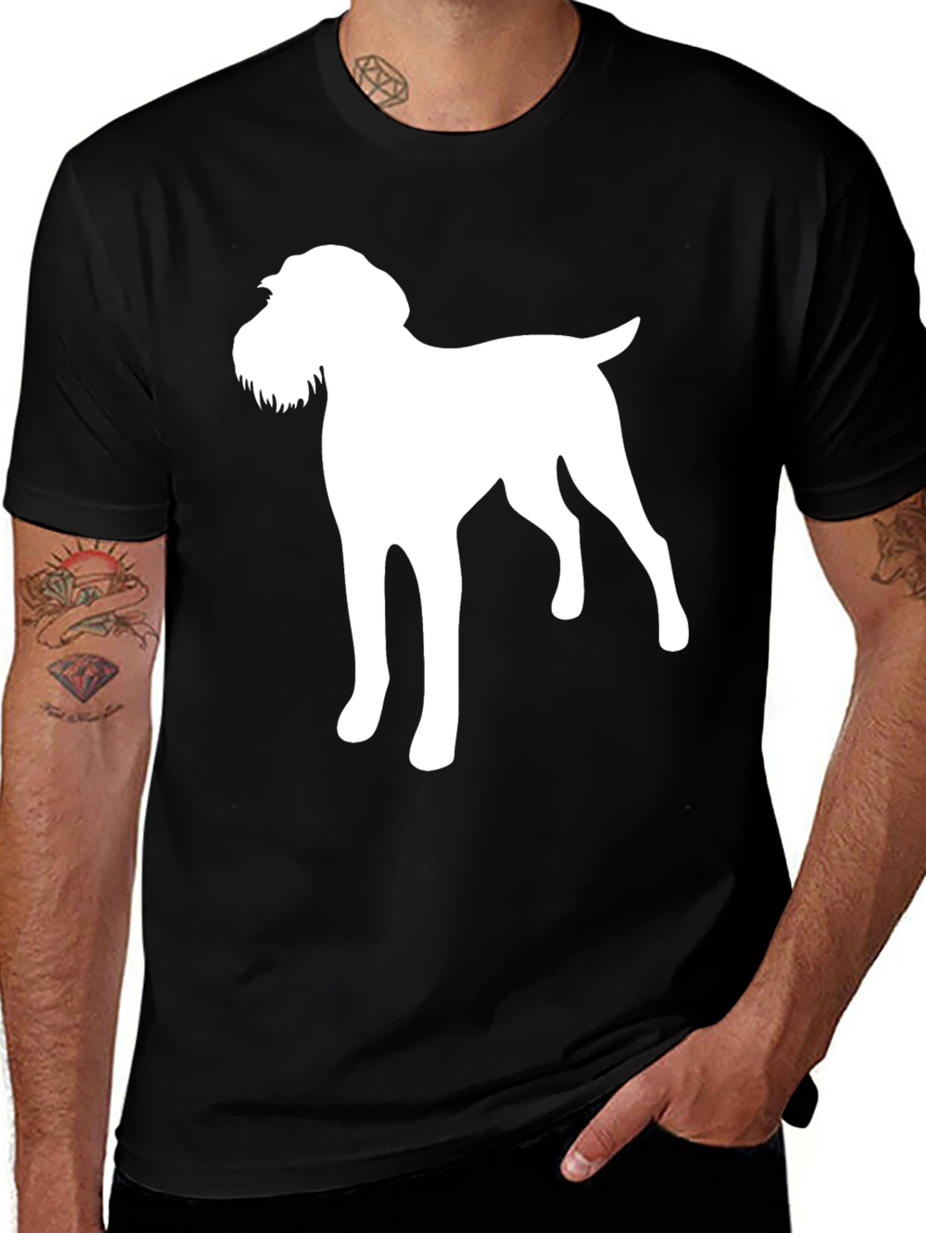 Variant 16 of Dog Silhouette Graphic Tee - Black T-Shirt