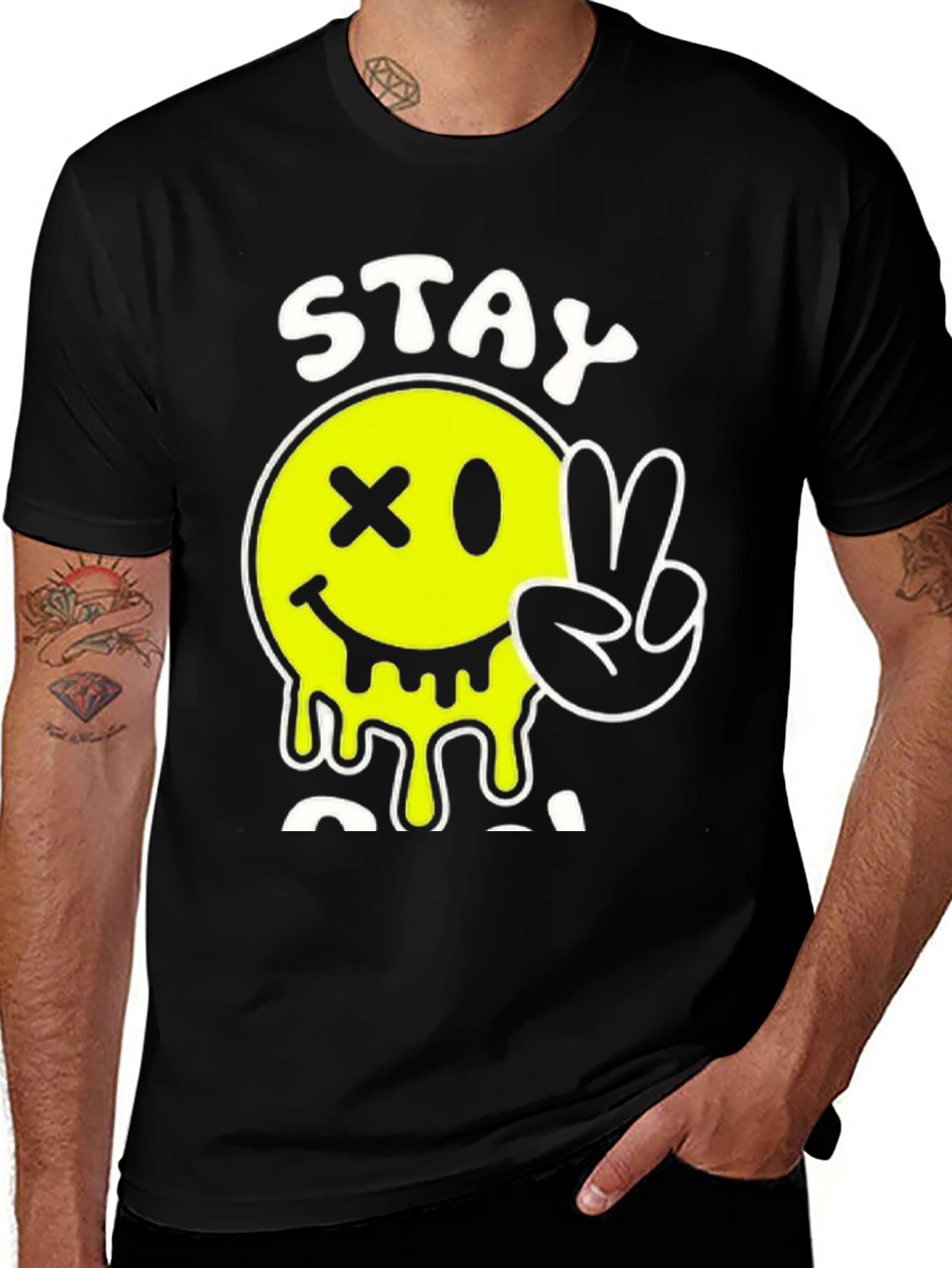 Variant 24 of Stay Cool Smiley Face Graphic Print Tee