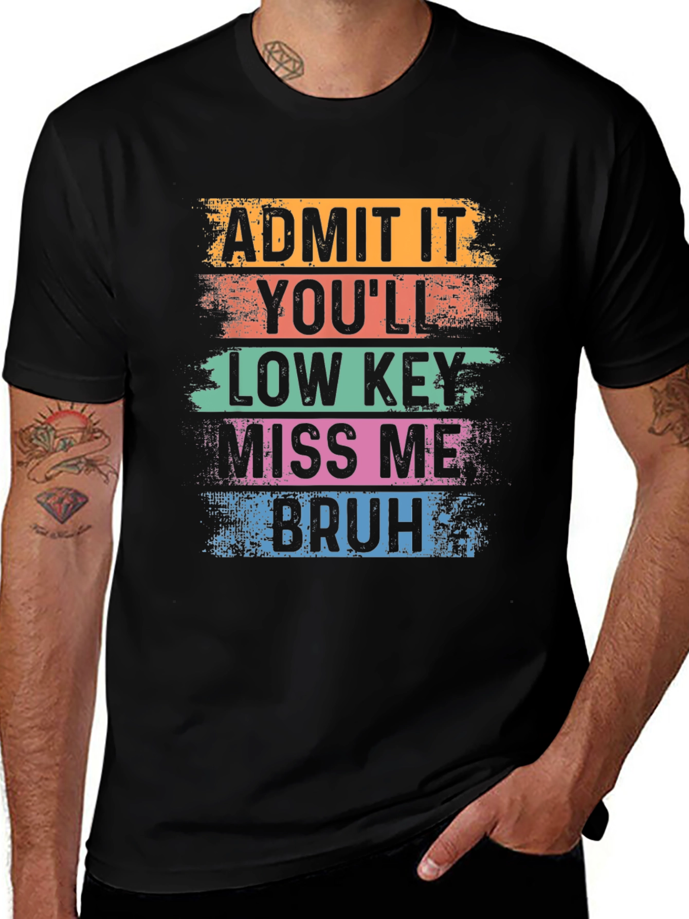 Variant 26 of Admit It You'll Low Key Miss Me Bruh T-Shirt