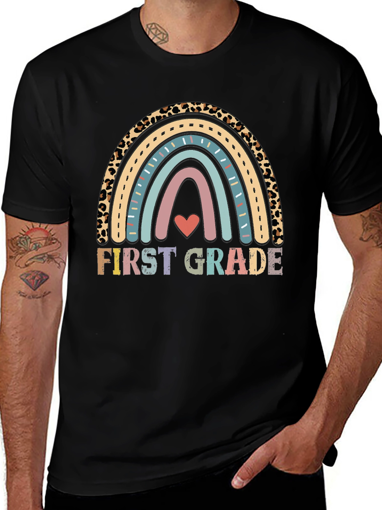 Variant 6 of First Grade Rainbow Leopard Print T-Shirt