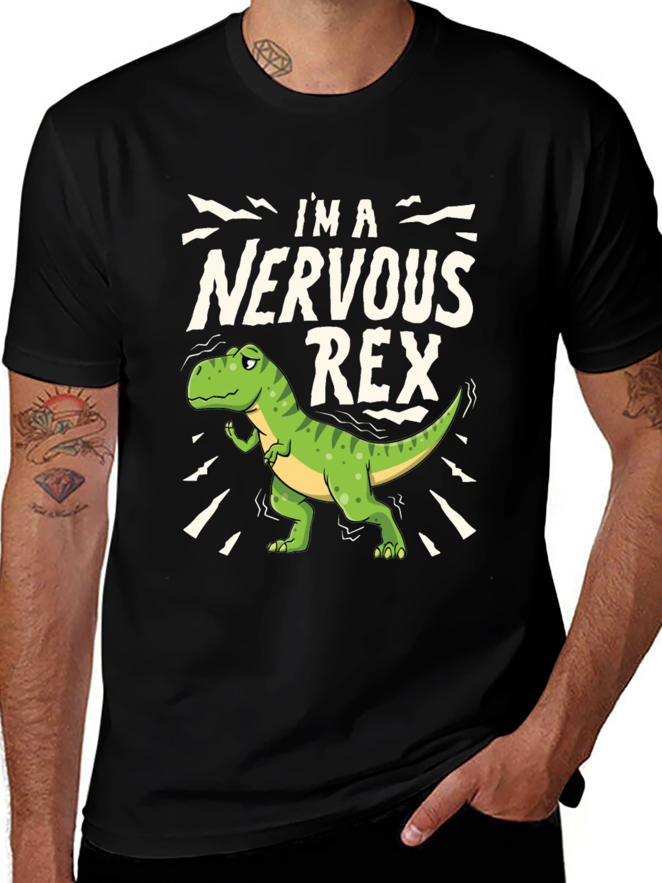 Variant 28 of Nervous Rex T-Shirt - Funny Dino Tee