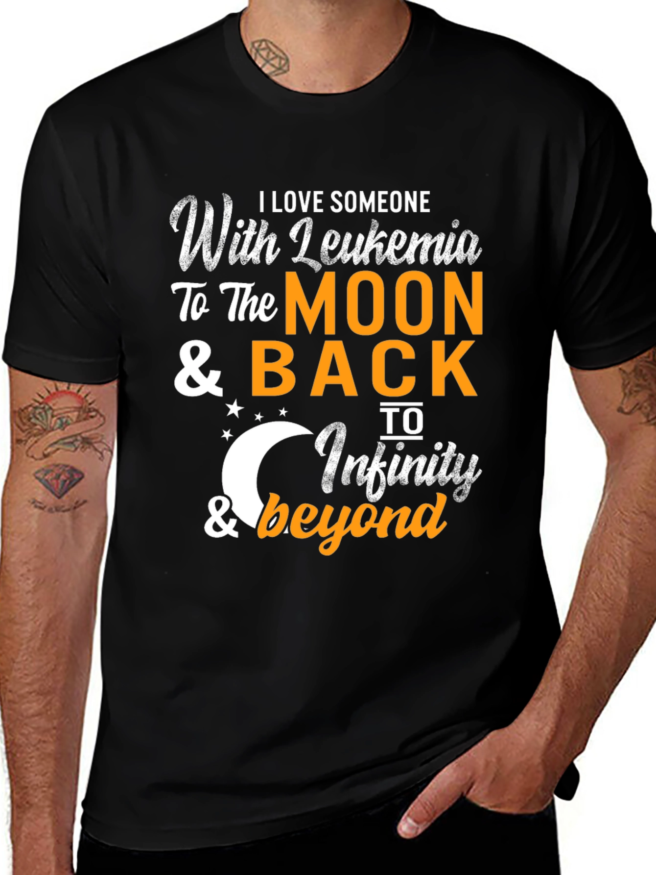 Black Leukemia Awareness T-Shirt - Love to the Moon main image