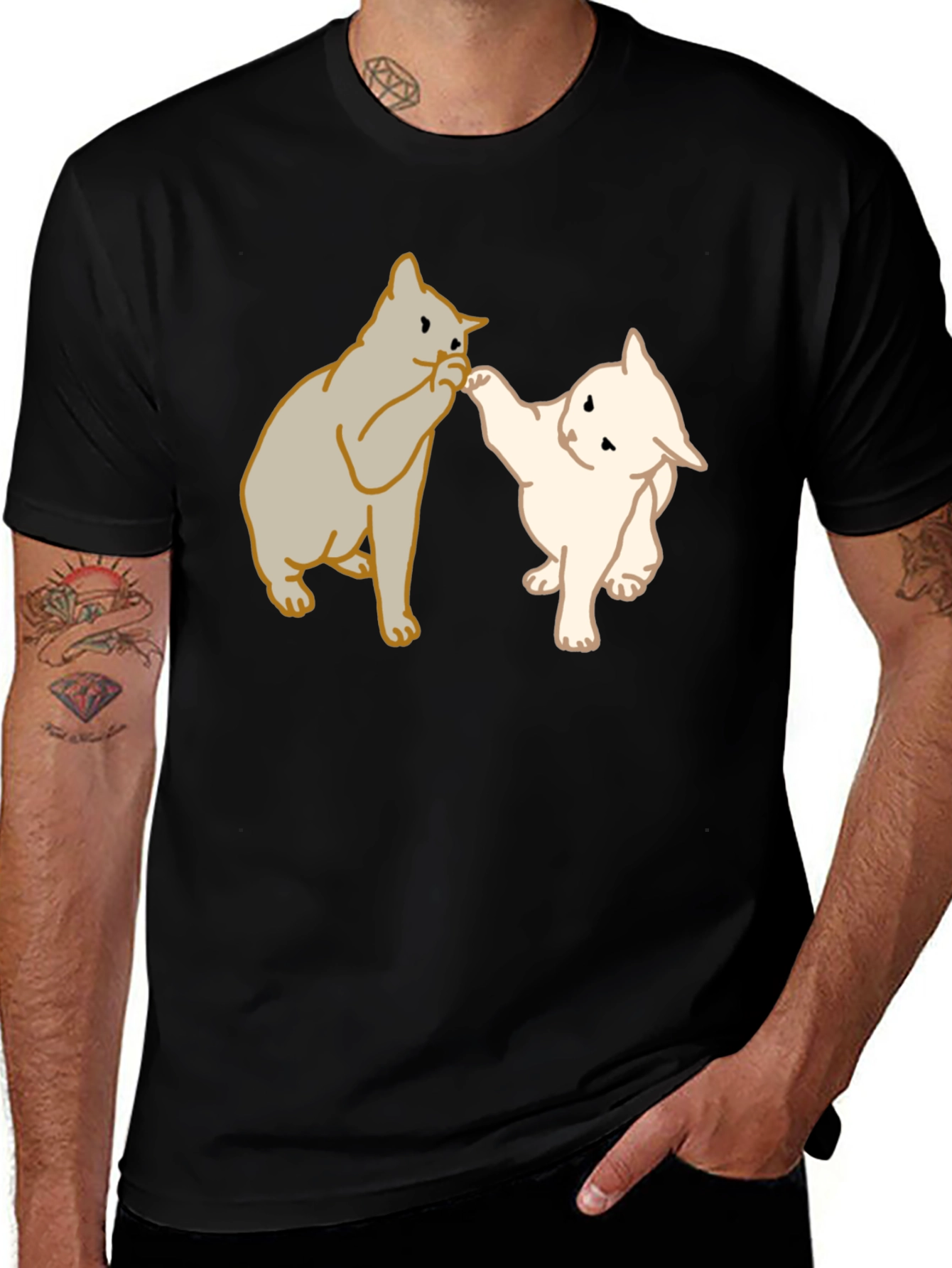 Variant 20 of Cat High Five T-Shirt - Funny Kitten Tee