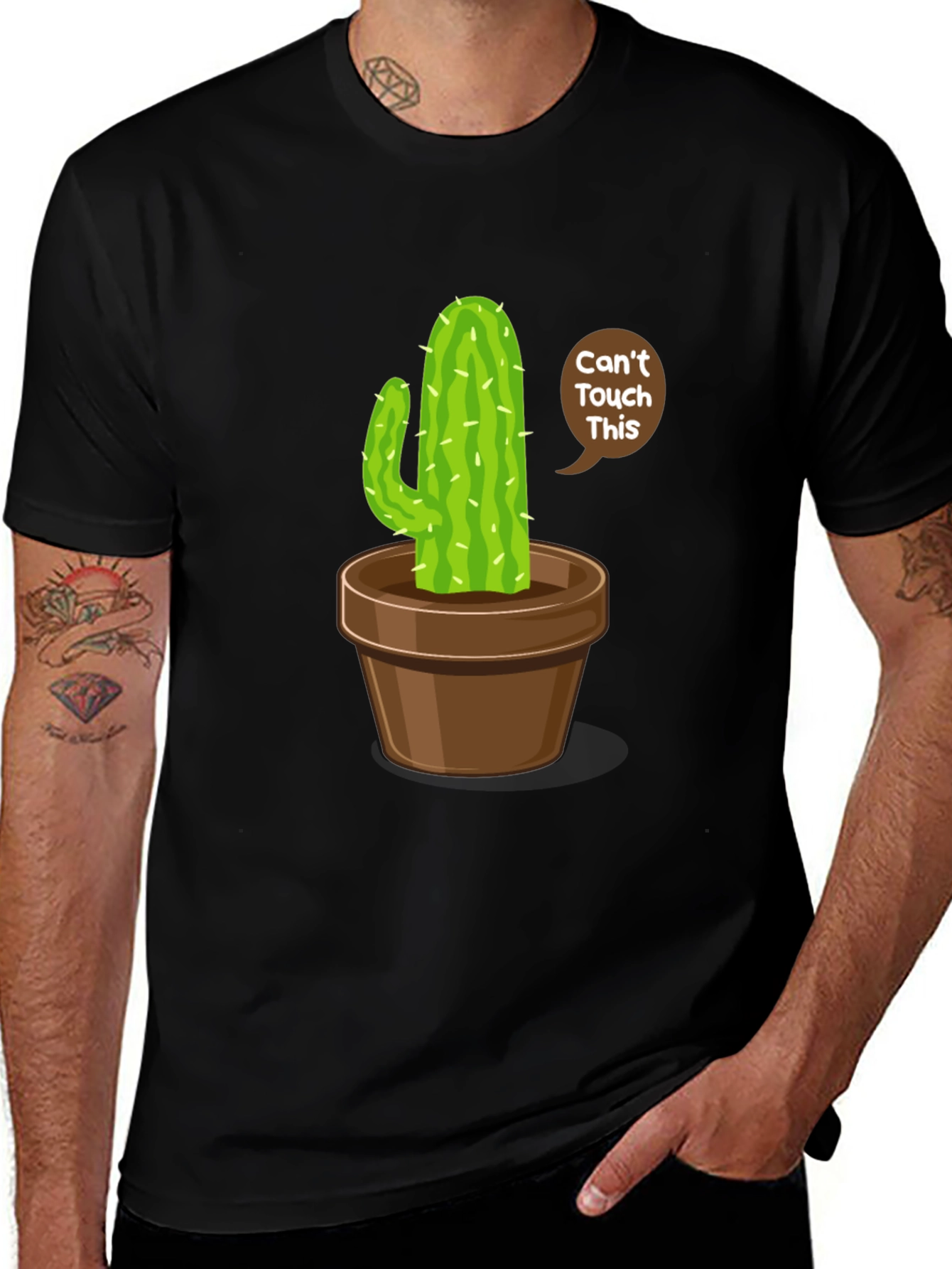 Variant 2 of Cactus Humor Graphic Tee - 'Can't Touch This' Shirt