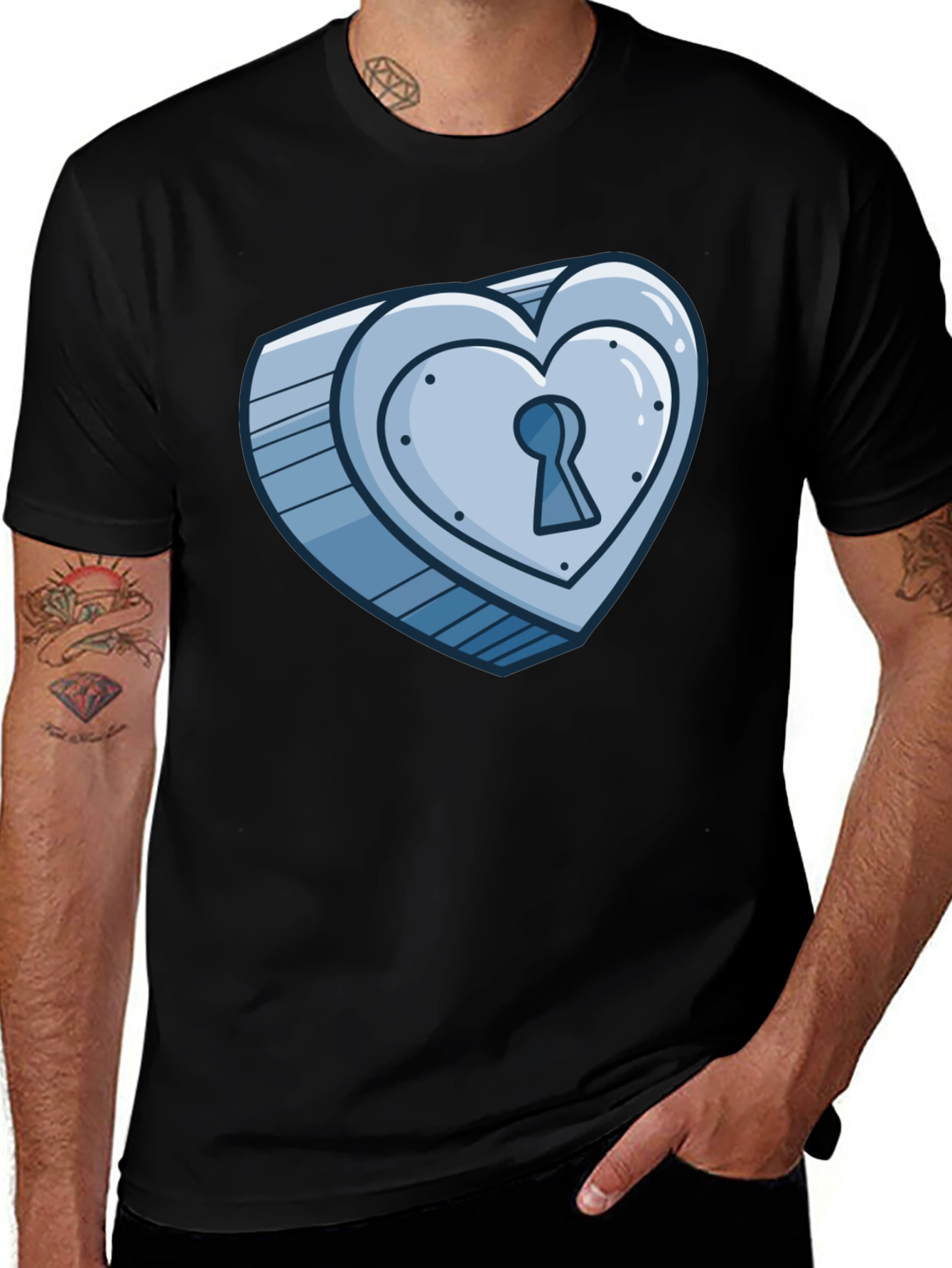 Heart Lock T-Shirt - Unique Graphic Tee