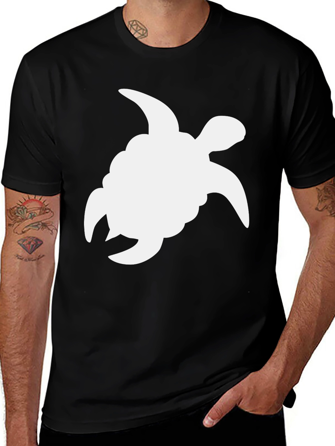 Variant 11 of Sea Turtle Graphic T-Shirt - Black Cotton Tee