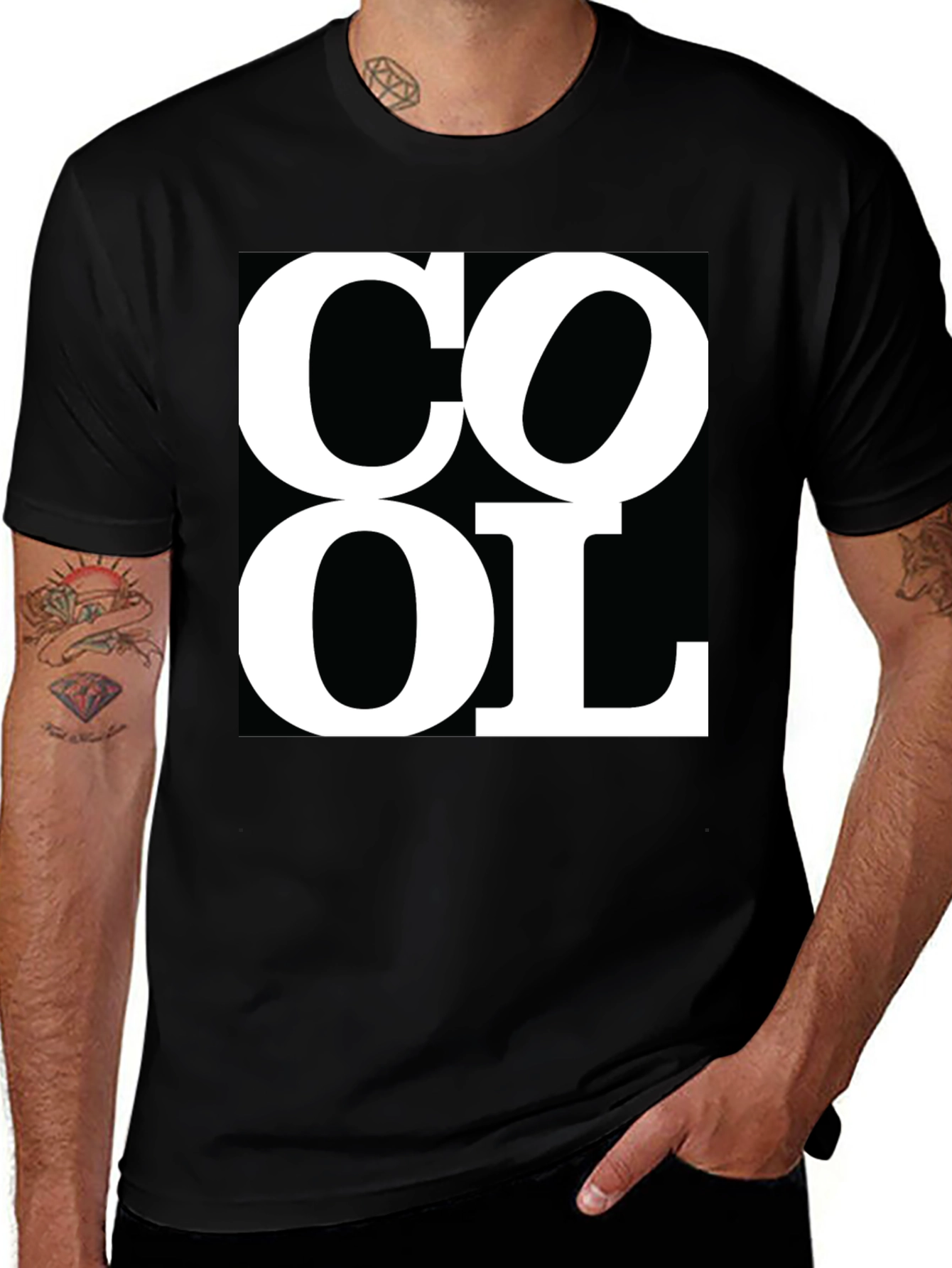 Variant 4 of Cool Graphic Tee - Black Short Sleeve T-Shirt