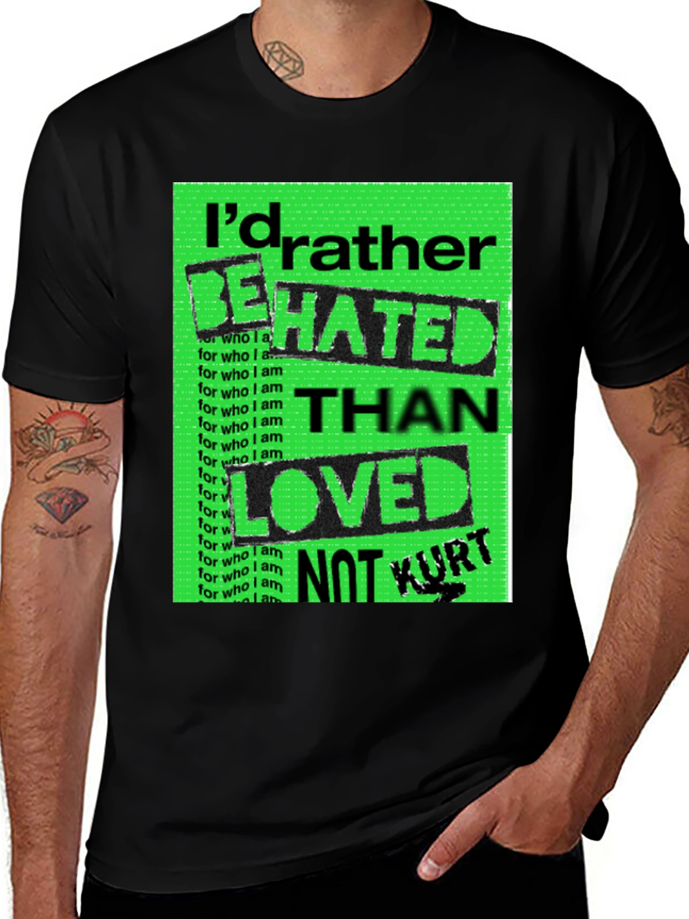 Variant 6 of I'd Rather Be Hated Men's Graphic Tee