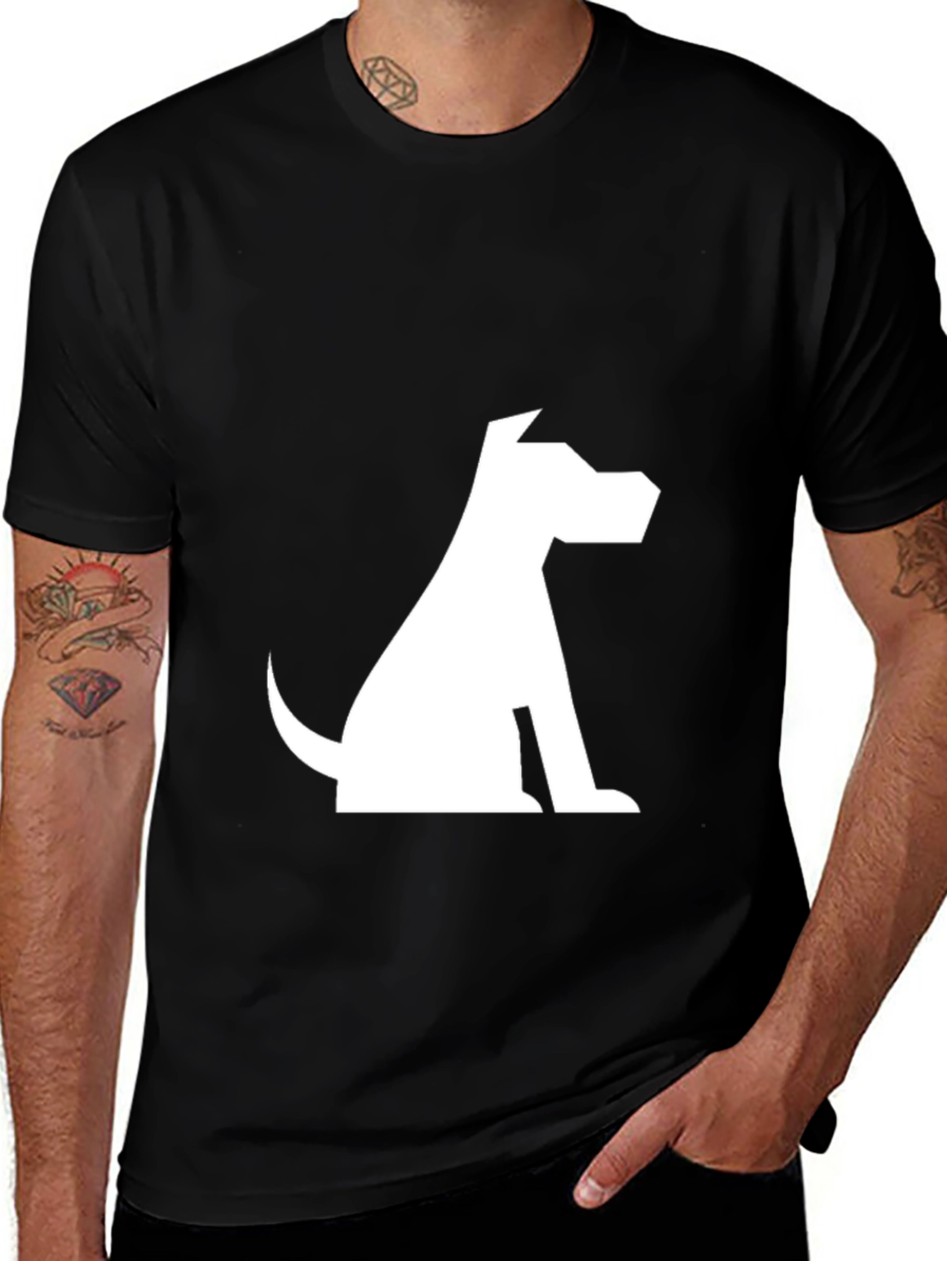 Variant 21 of Geometric Dog Graphic T-Shirt - Stylish & Modern