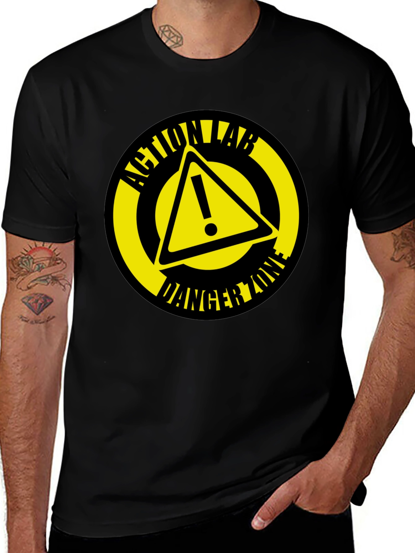 Action Lab Danger Zone Black Graphic T-Shirt