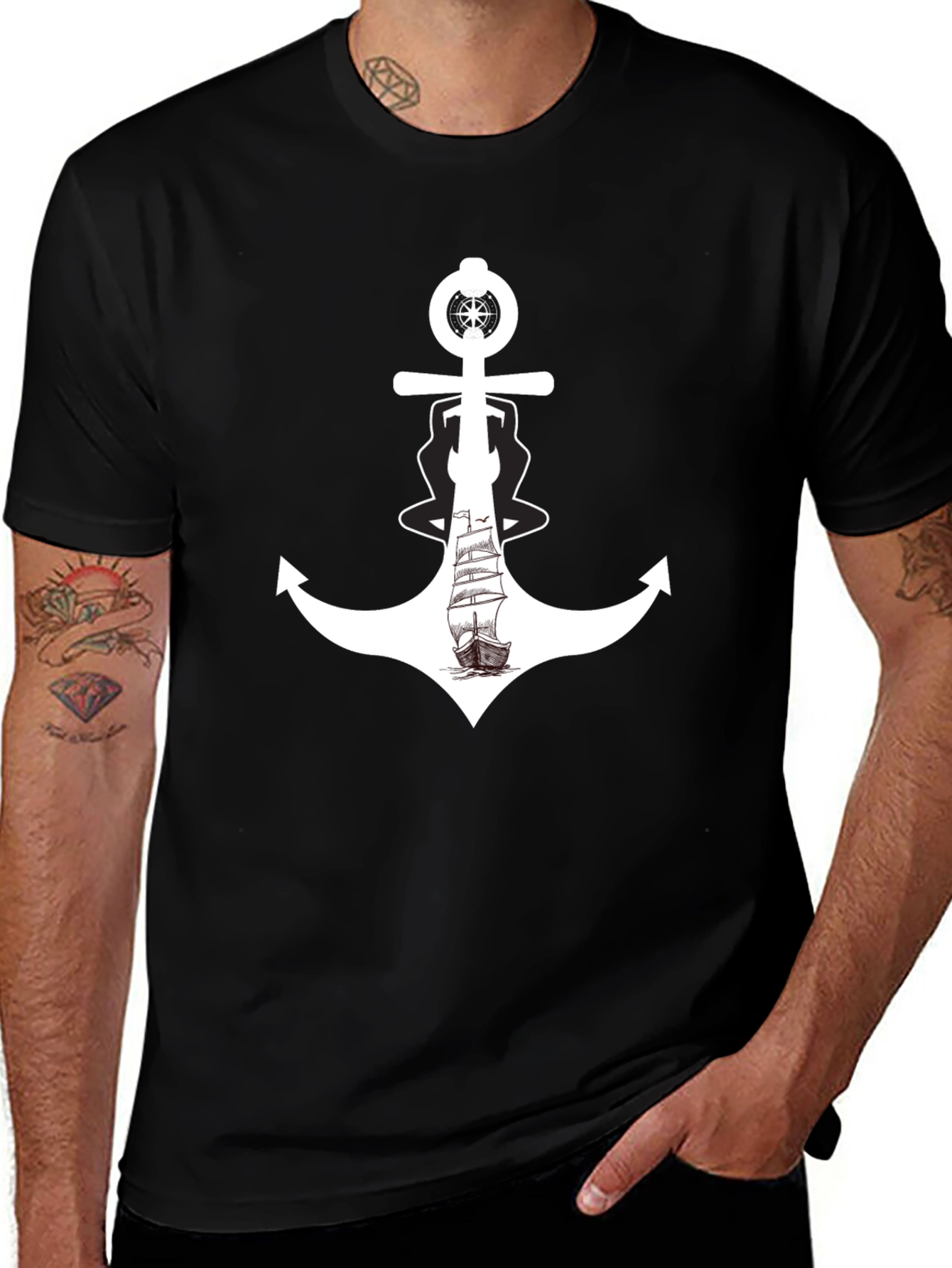 Variant 26 of Nautical Anchor Ship Graphic Tee
