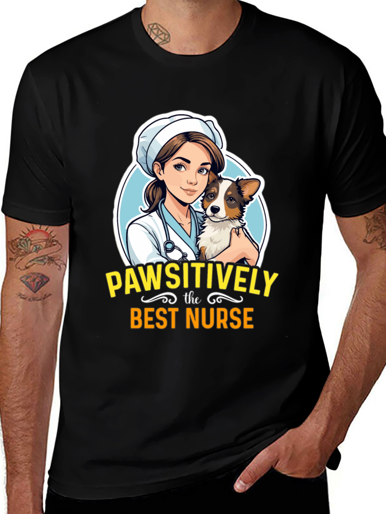 Variant 25 of Pawsitively the Best Nurse Graphic Tee