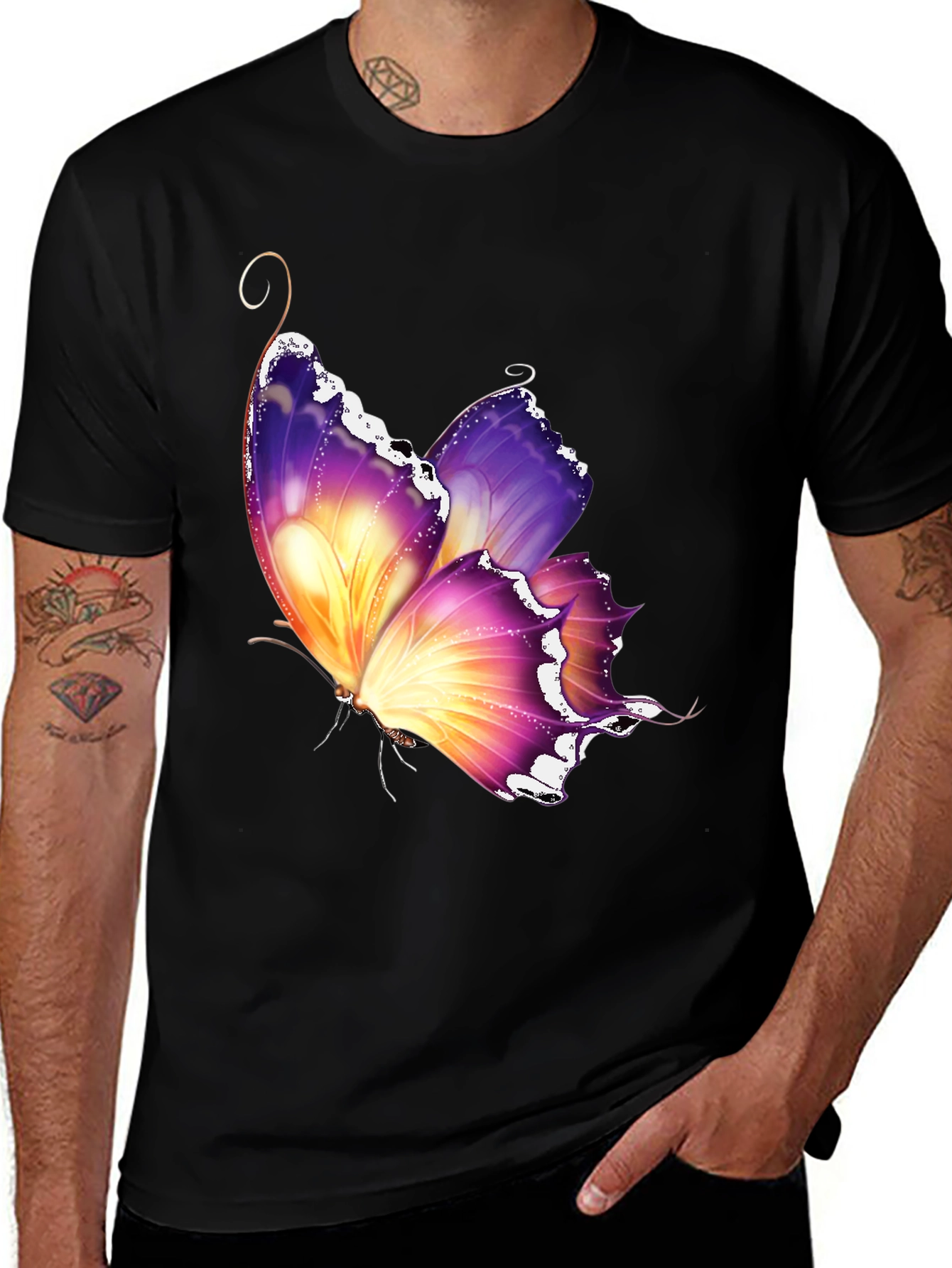 Butterfly Graphic Black T-Shirt