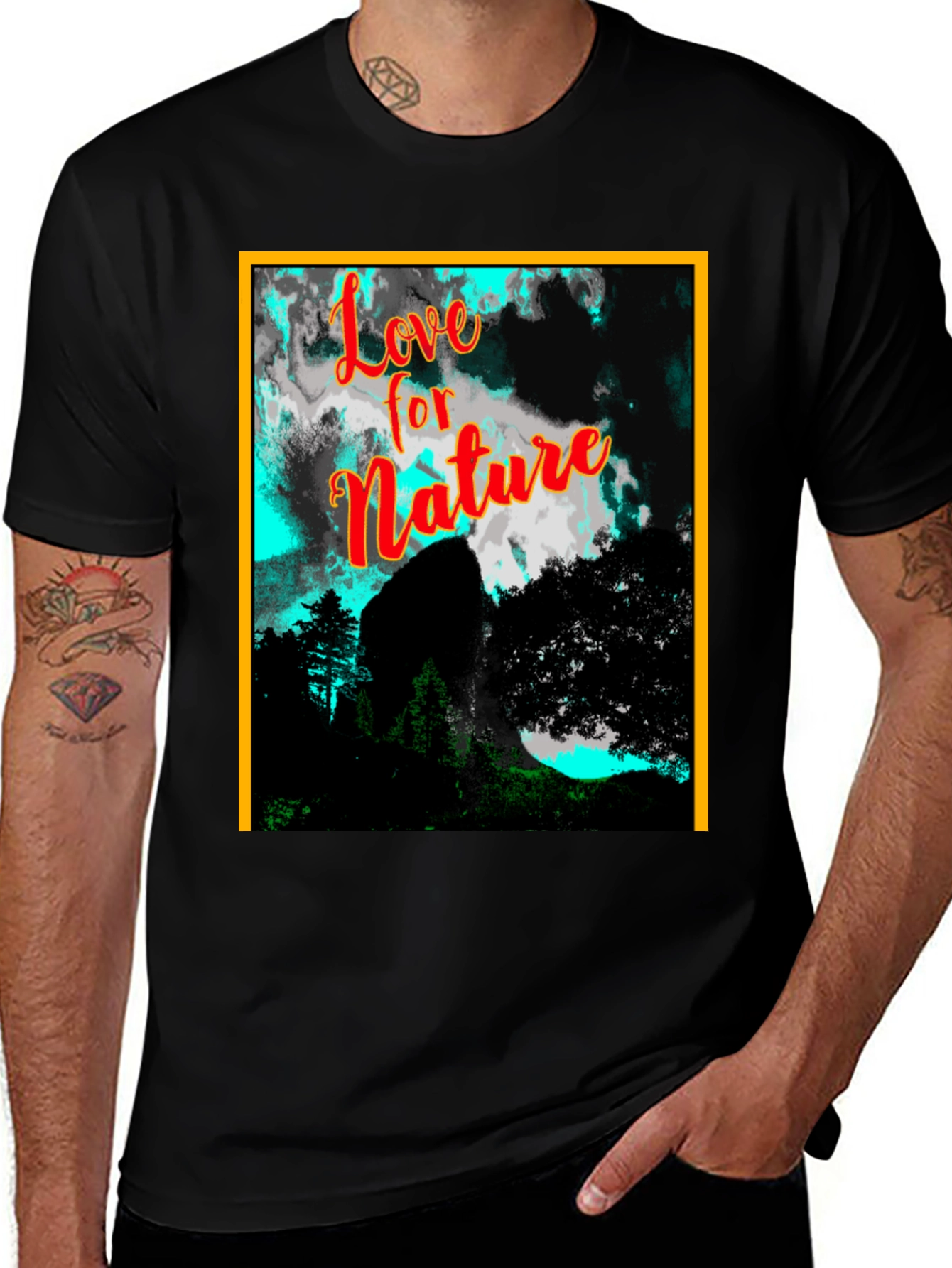 Black Nature Love Graphic Tee - Stylish & Unique main image