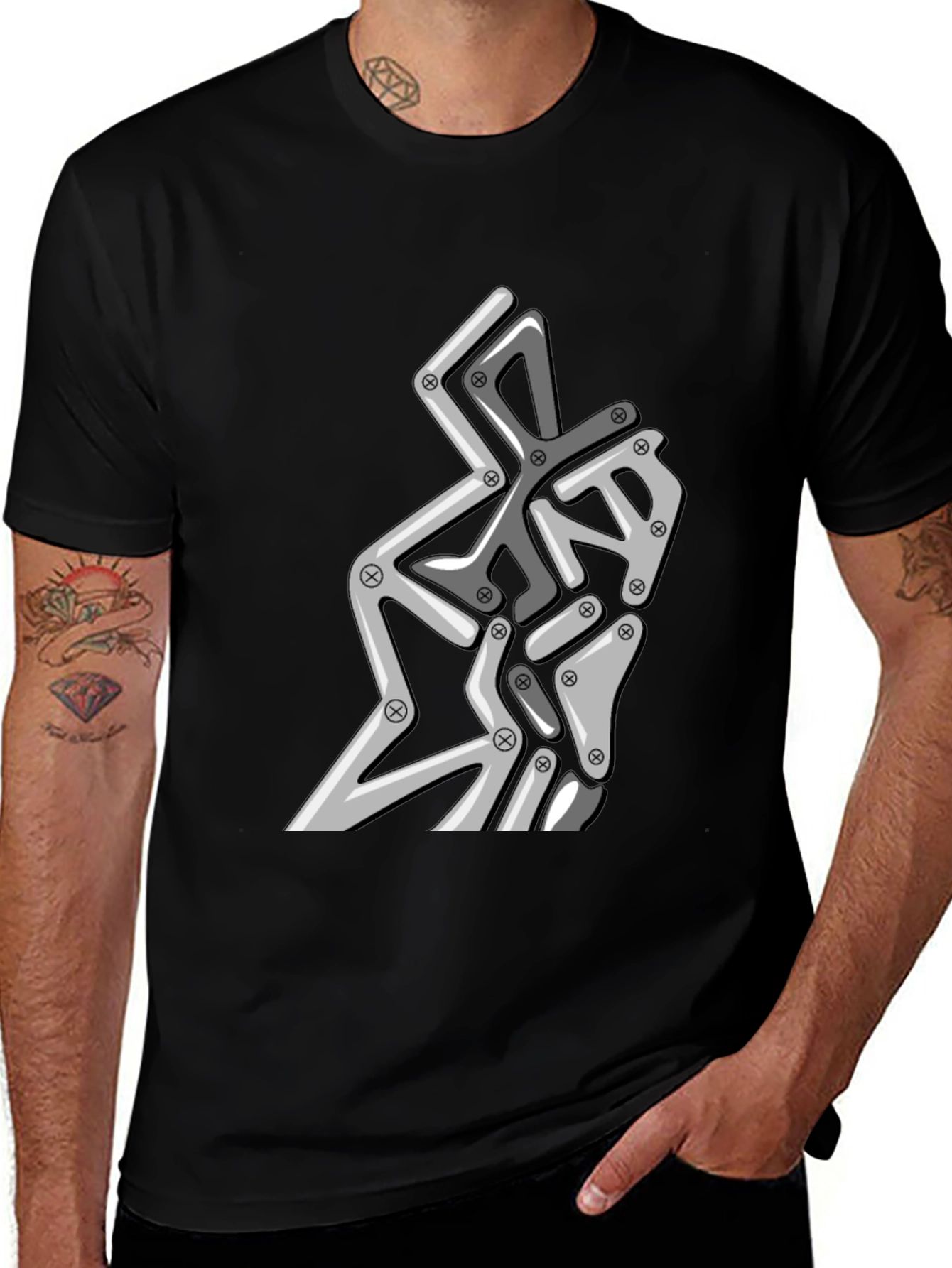 Variant 27 of Abstract Robotic Graphic Tee - Modern Streetwear