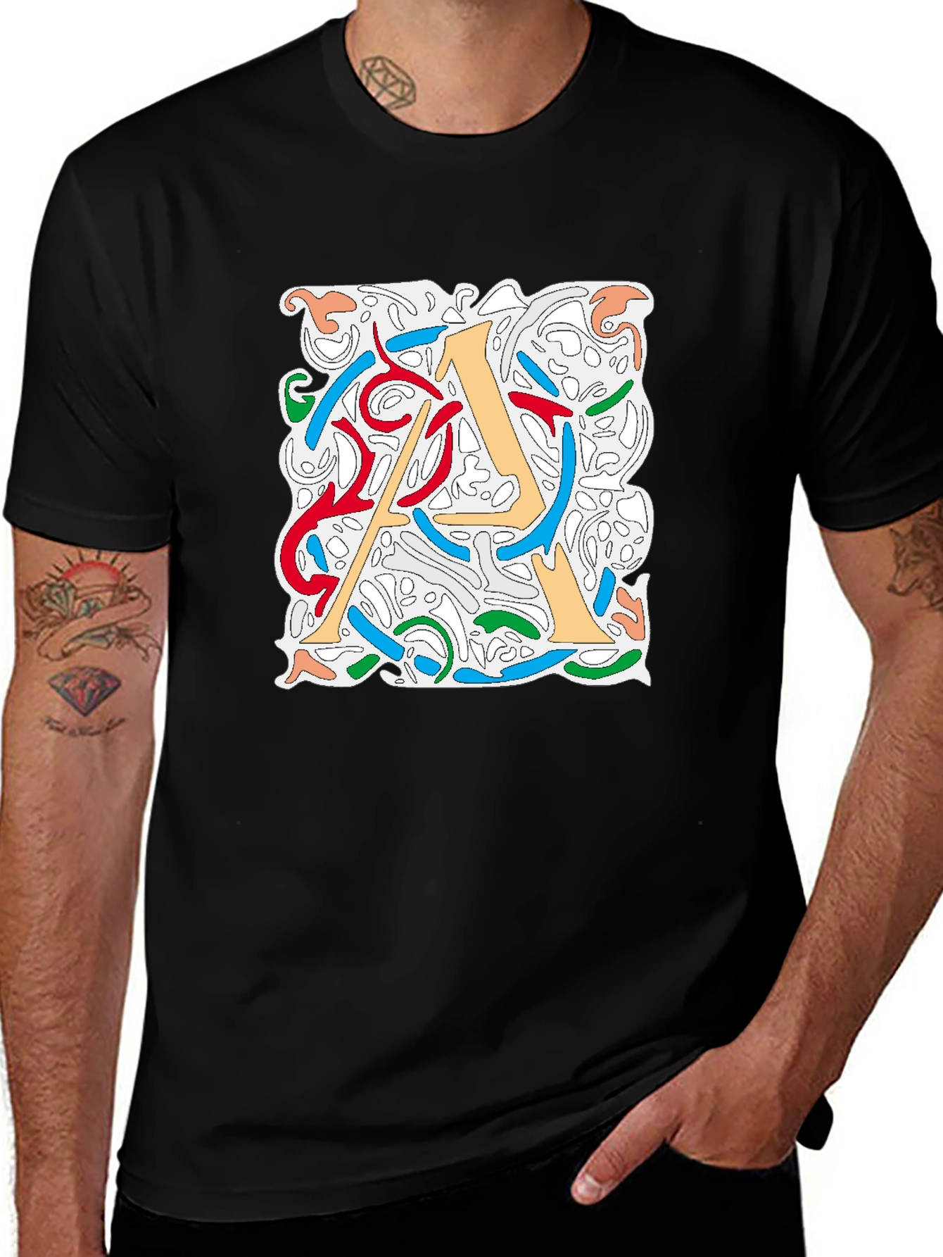 Variant 14 of Letter A Graphic T-Shirt - Unique Colorful Design