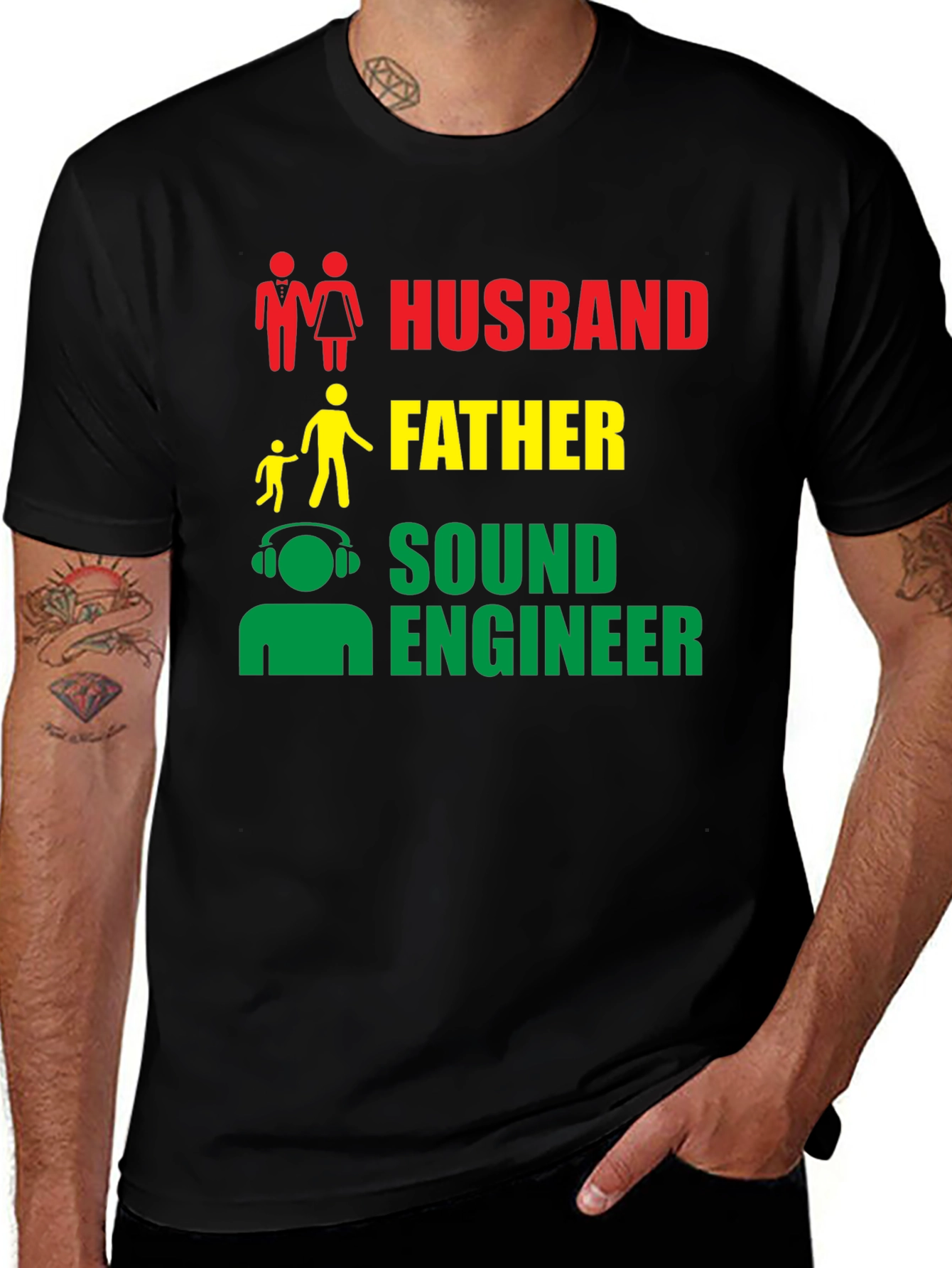 Variant 13 of Husband, Father, Sound Engineer Graphic Tee