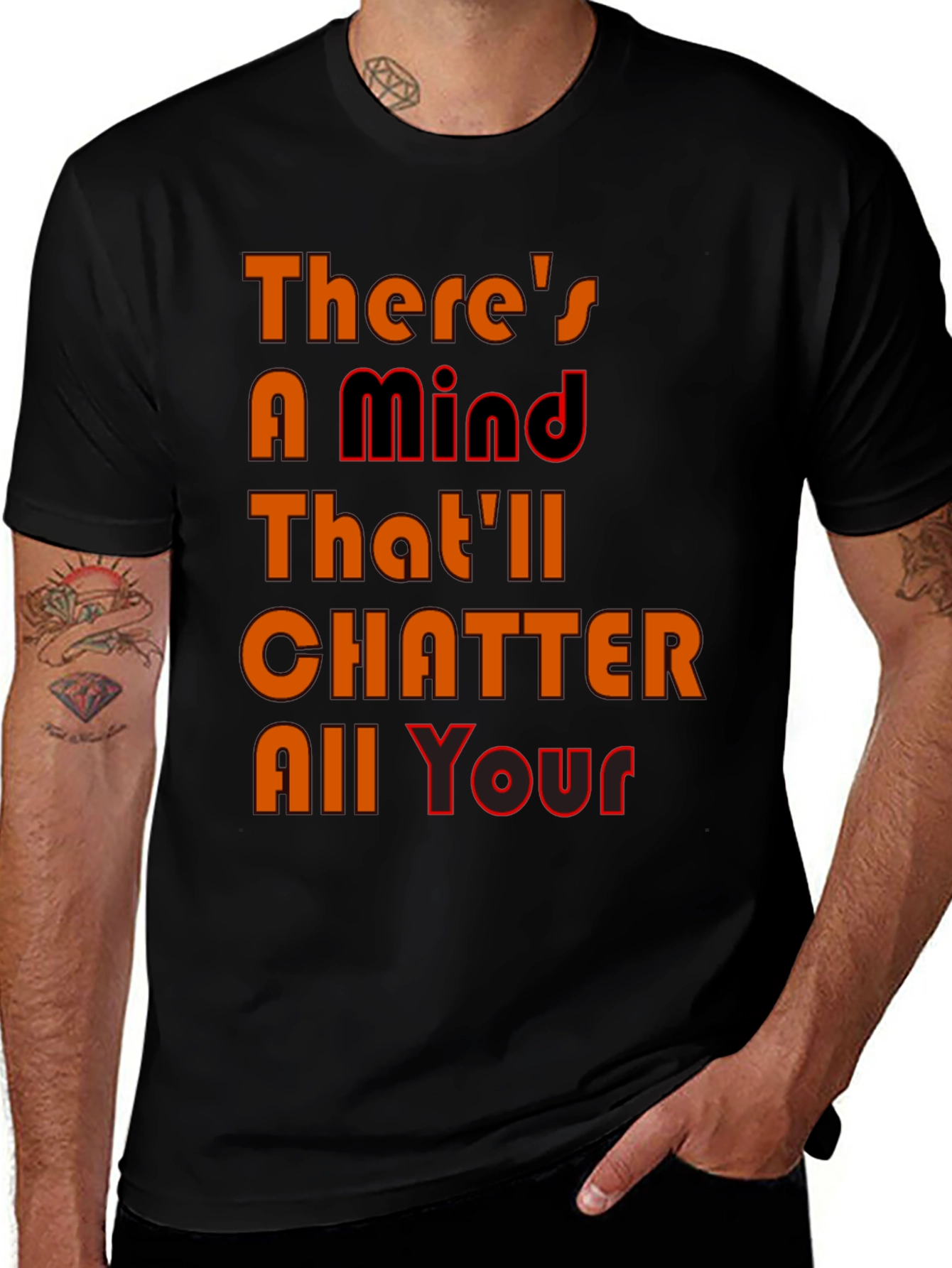 Variant 26 of Mind Chatter Graphic Tee - Black T-Shirt