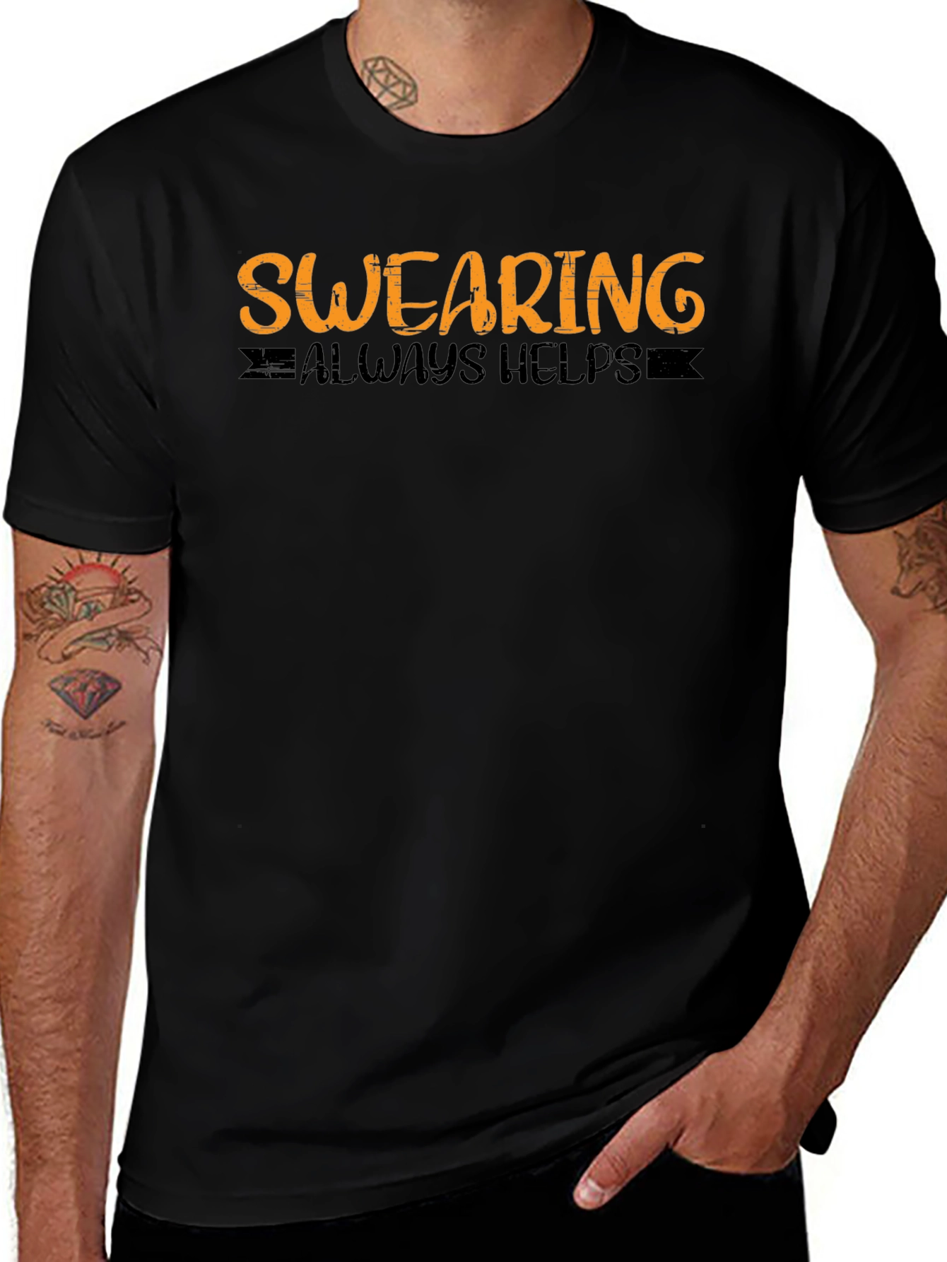 Variant 5 of Swearing Always Helps T-Shirt - Black