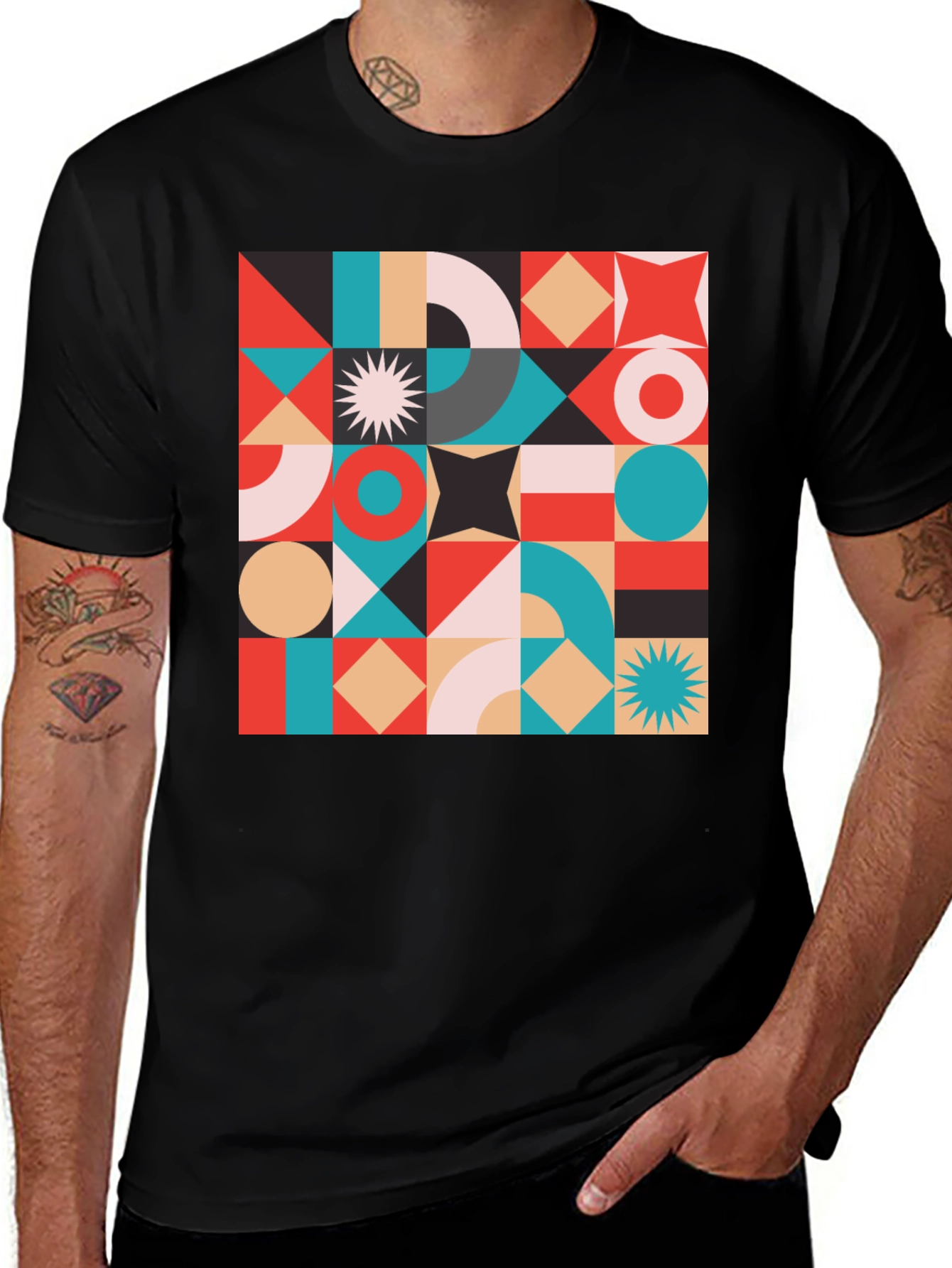 Variant 3 of Geometric Pattern T-Shirt - Modern Style