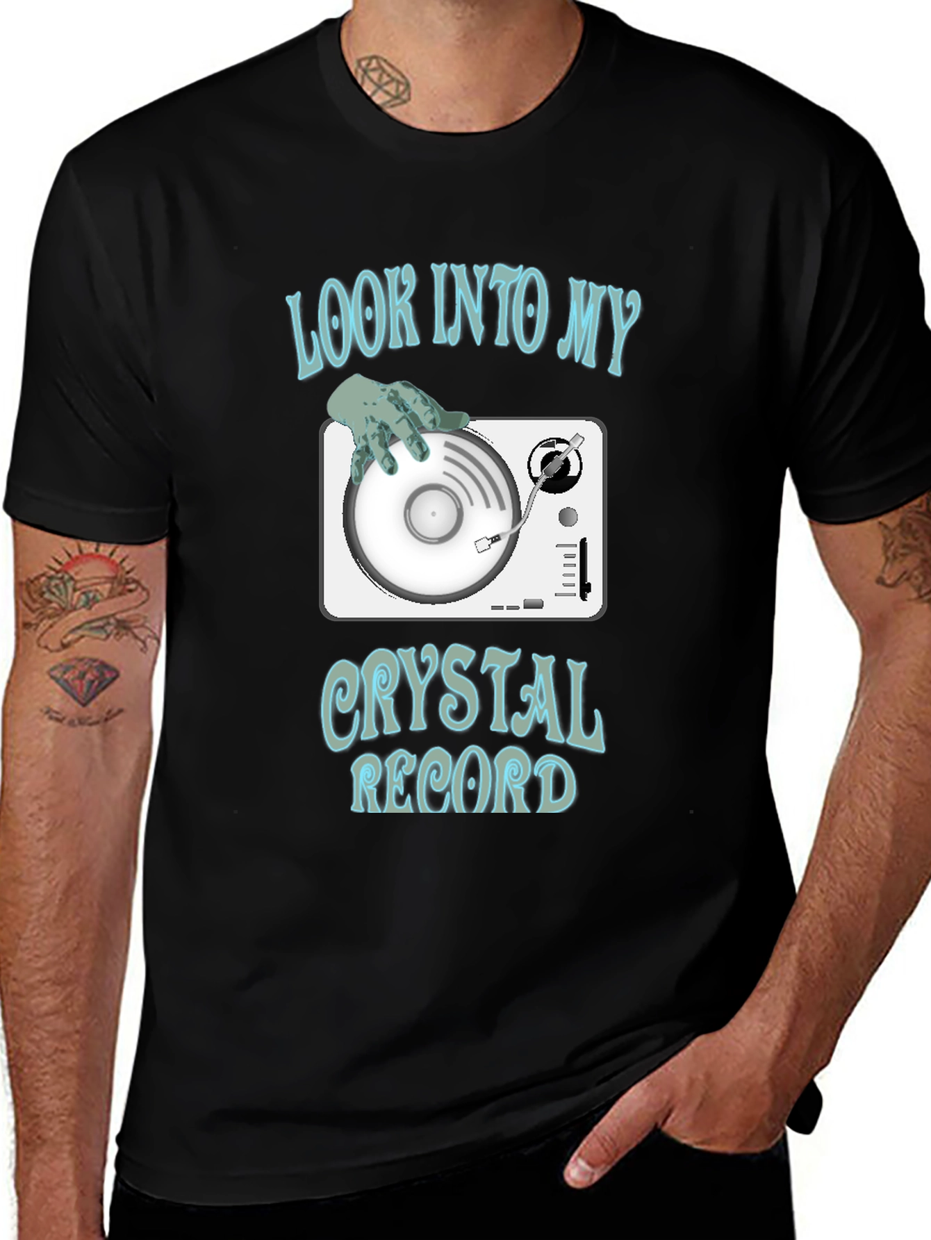 Crystal Record Graphic Tee - DJ Humor Shirt