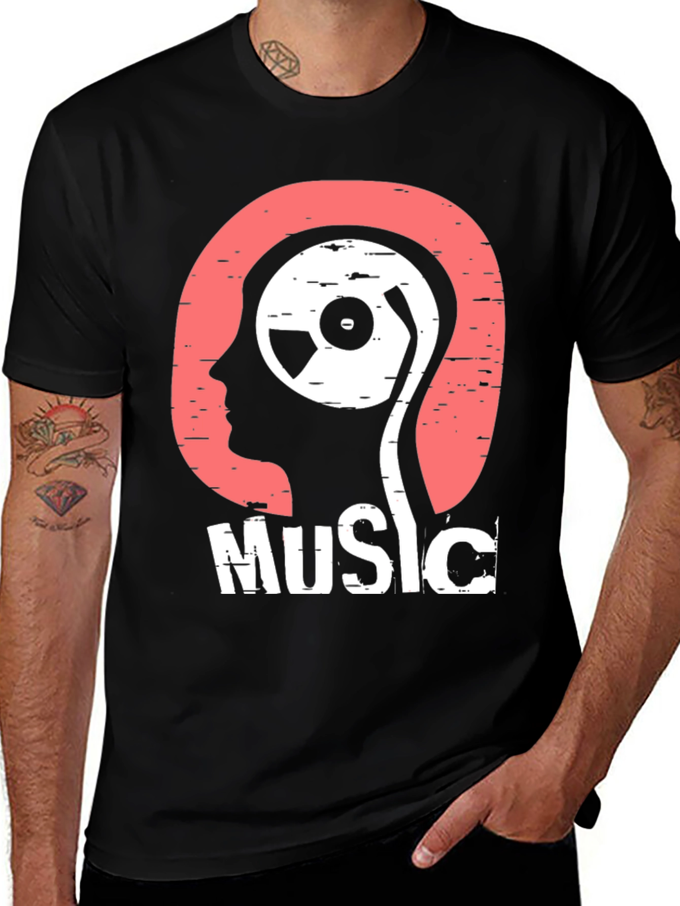 Variant 8 of Music Head Graphic T-Shirt