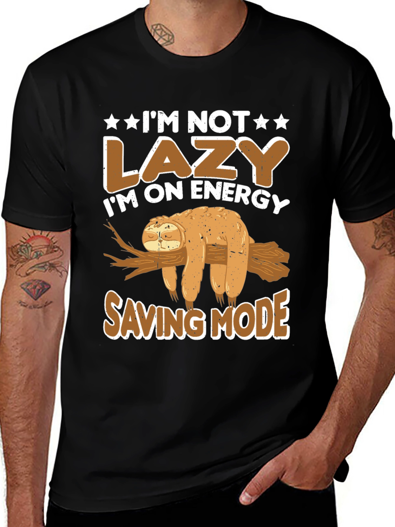 Variant 11 of Lazy Sloth Energy Saving Mode Graphic T-Shirt