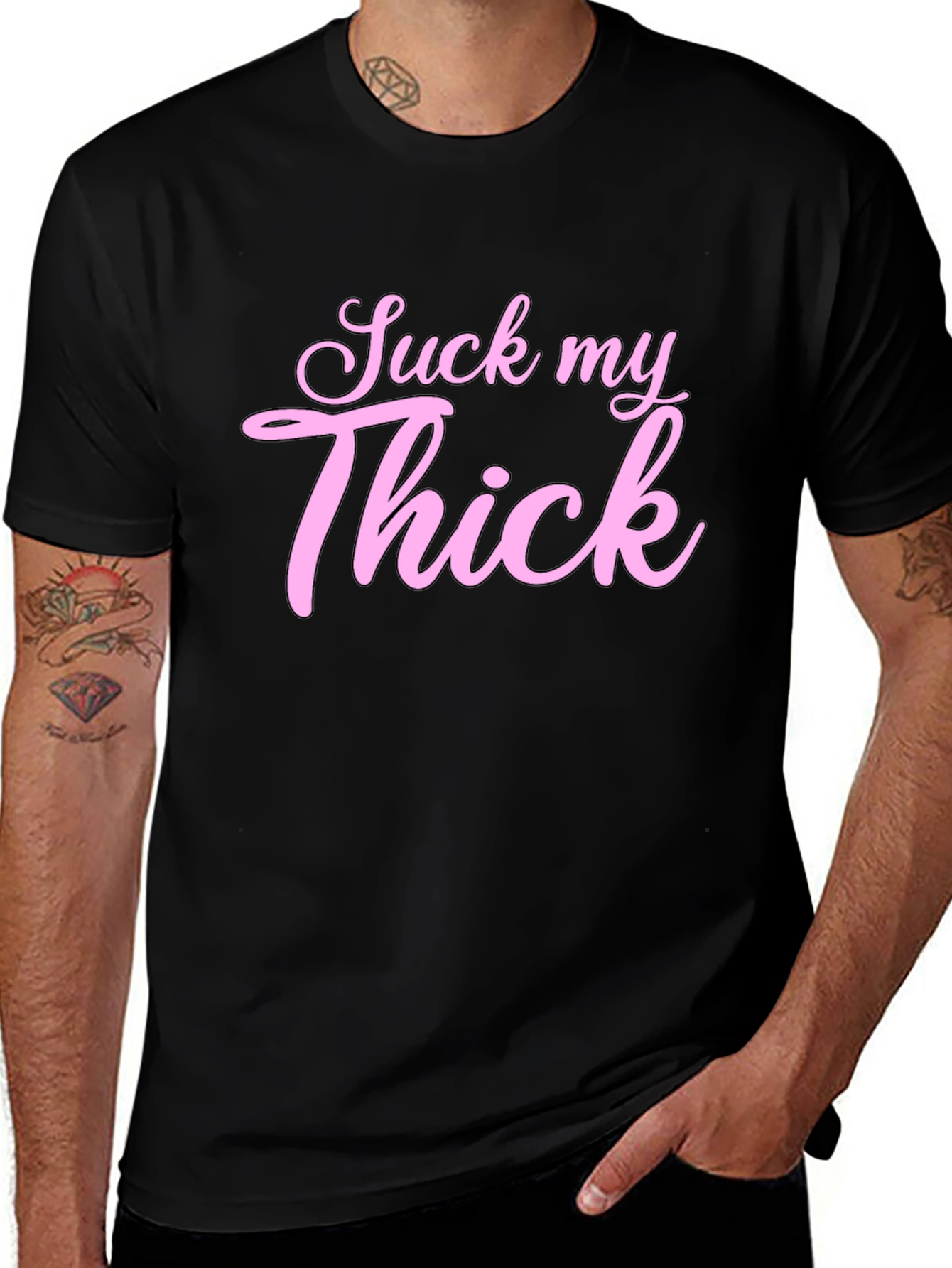 Variant 29 of Suck My Thick Graphic Tee - Black