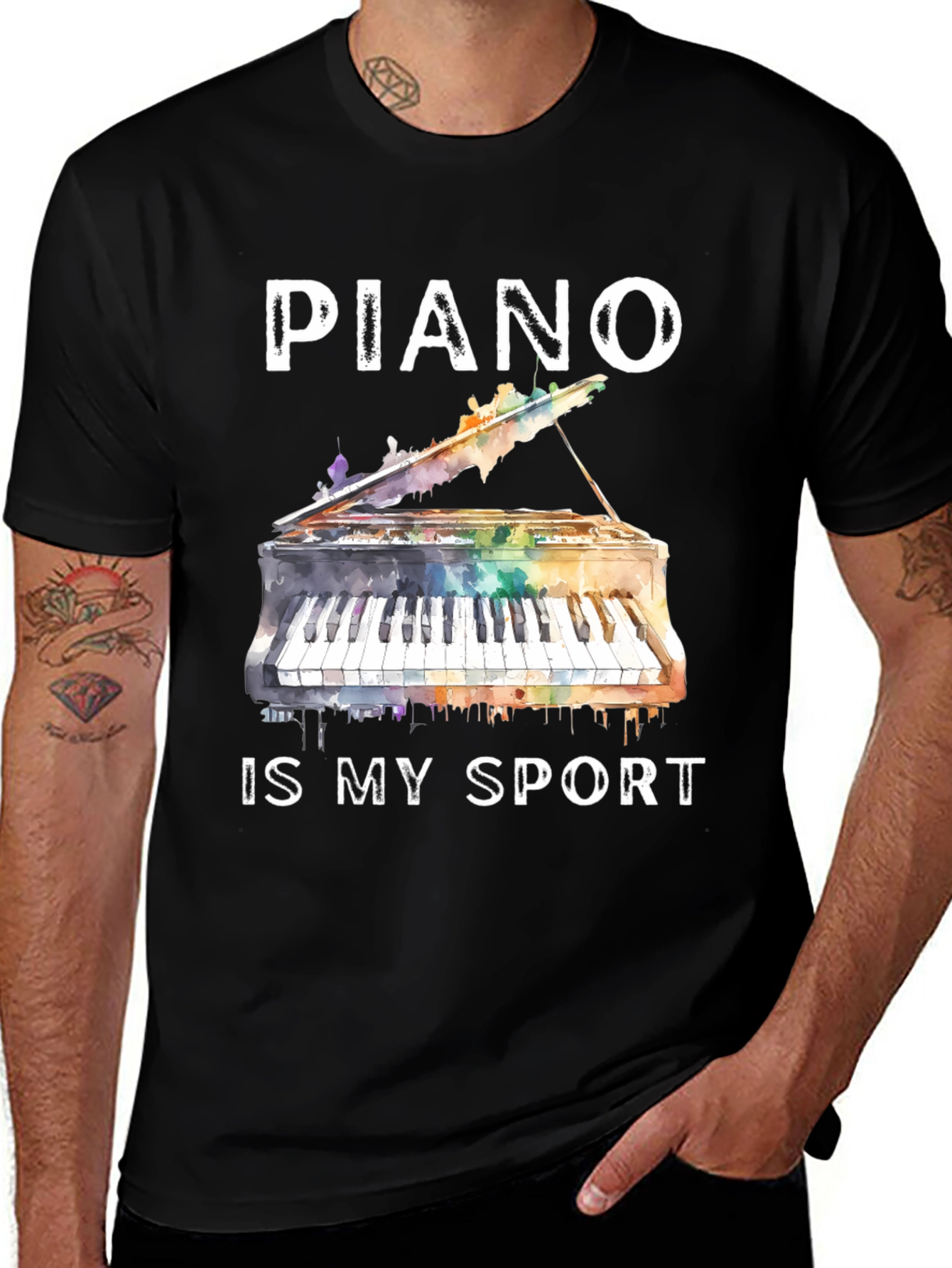 Variant 2 of Piano Is My Sport Graphic T-Shirt