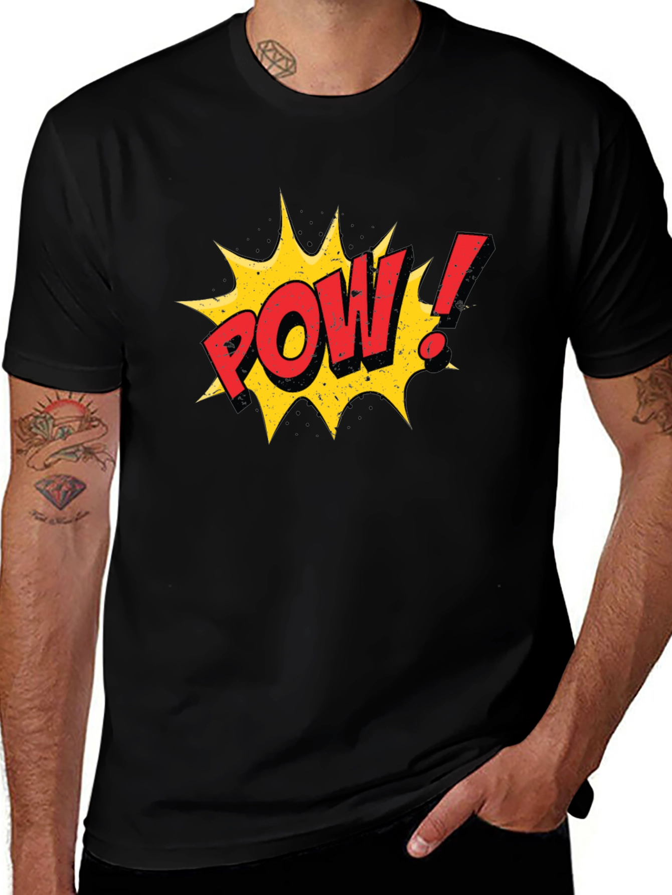 POW! Comic Style Graphic T-Shirt - Black