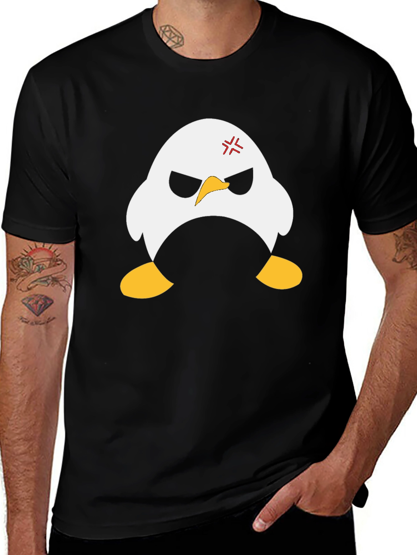 Variant 14 of Angry Penguin Graphic Black T-Shirt