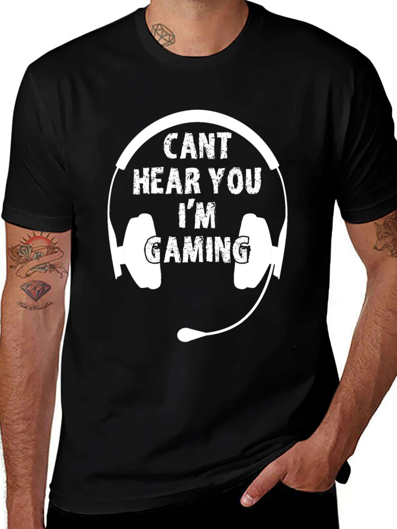 Gamer Headset T-Shirt - Can't Hear You I'm Gaming
