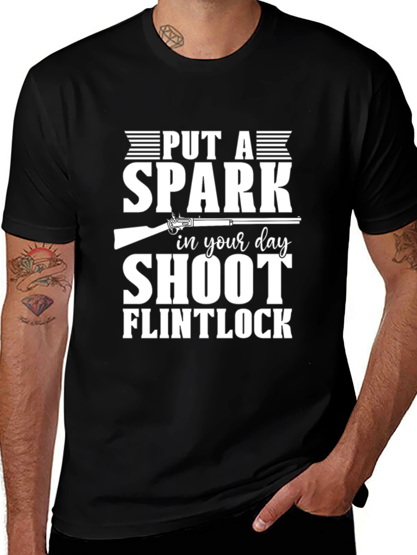 Variant 30 of Put A Spark In Your Day, Shoot Flintlock T-Shirt
