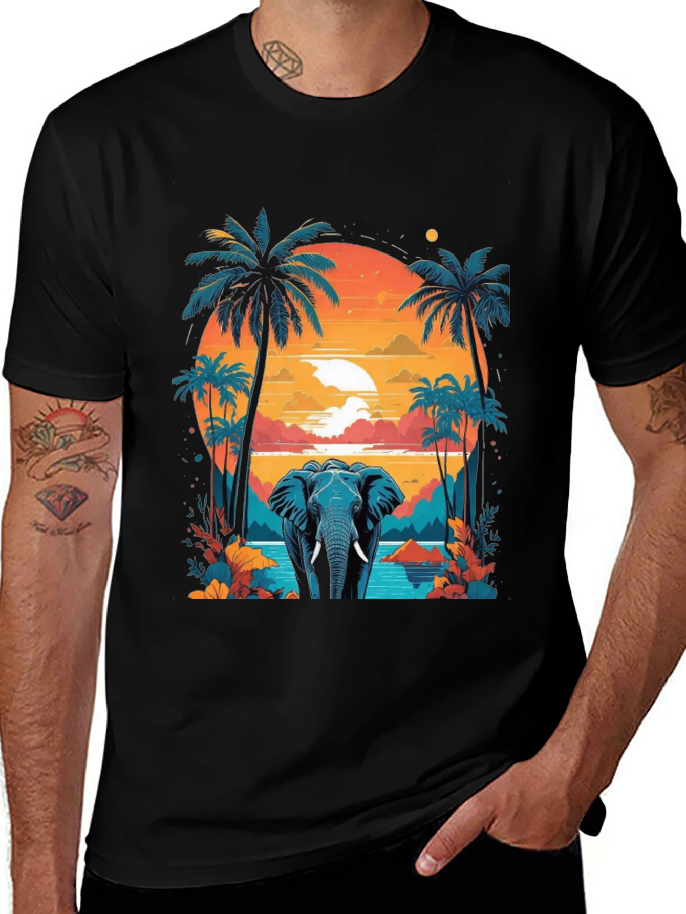 Variant 28 of Tropical Elephant T-Shirt