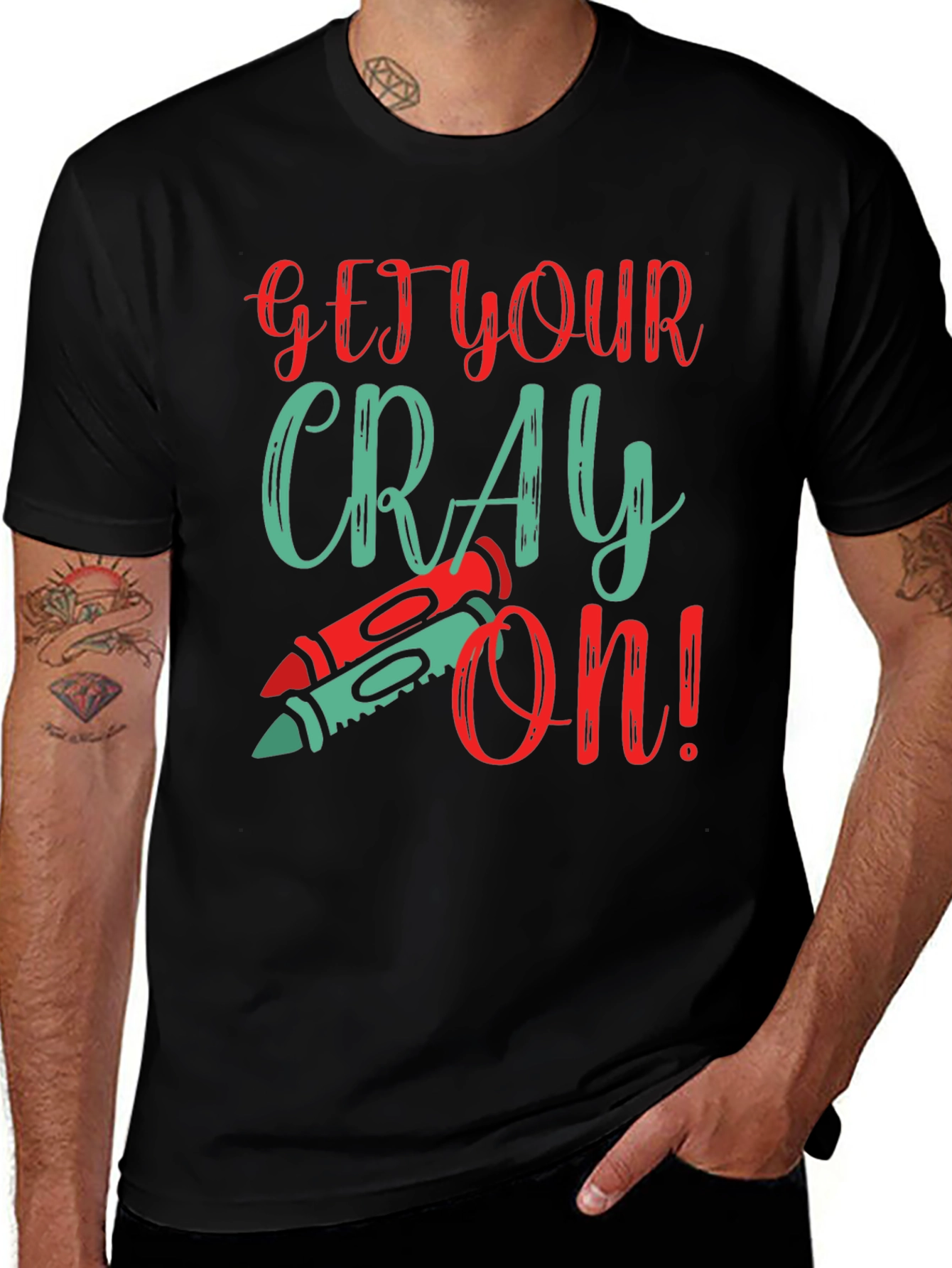 Variant 16 of Get Your Crayon On Black T-Shirt