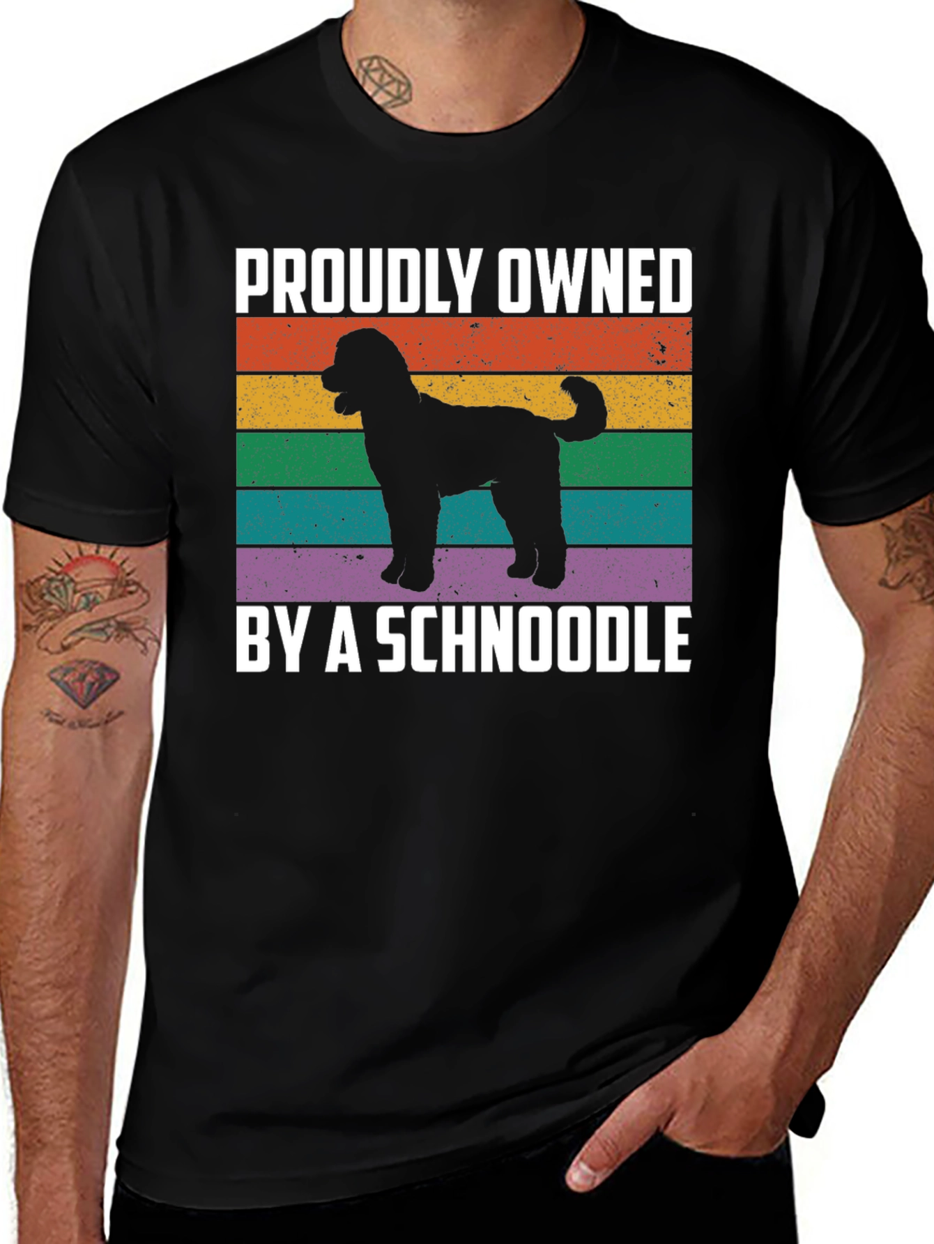 Proudly Owned by a Schnoodle Dog Graphic T-Shirt