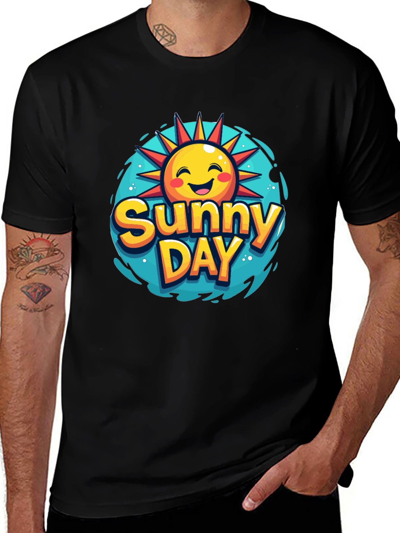 Sunny Day Graphic T-Shirt - Black