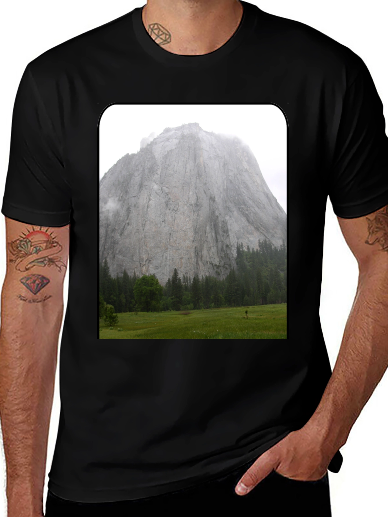Black Mountain View Graphic Tee - Black Casual Shirt main image