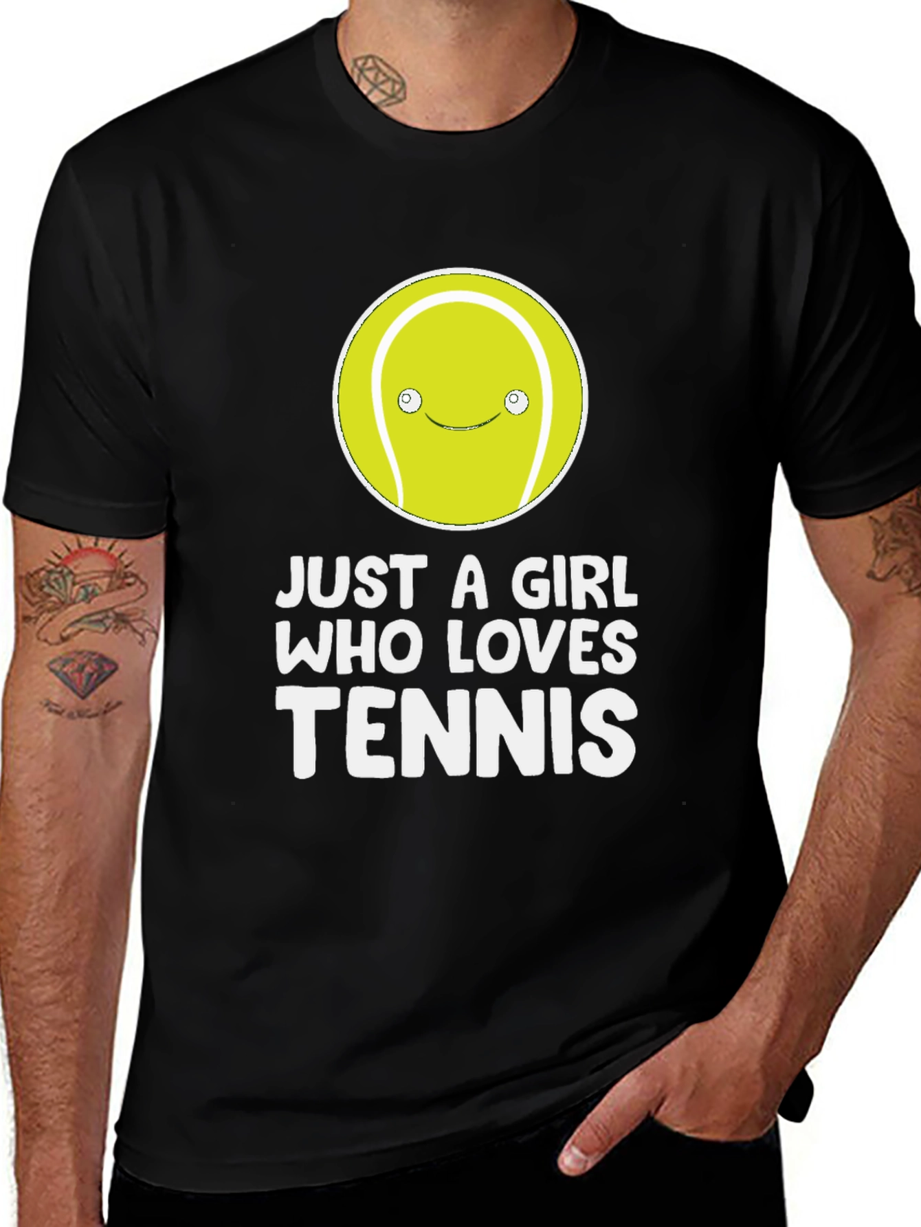 Variant 16 of Just A Girl Who Loves Tennis T-Shirt - Novelty Design