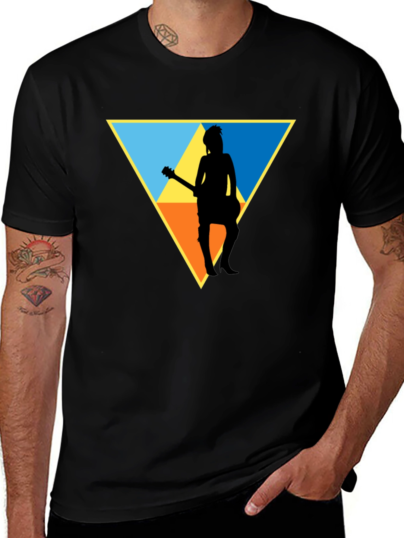 Guitarist Silhouette Tee - Triforce Inspired Design