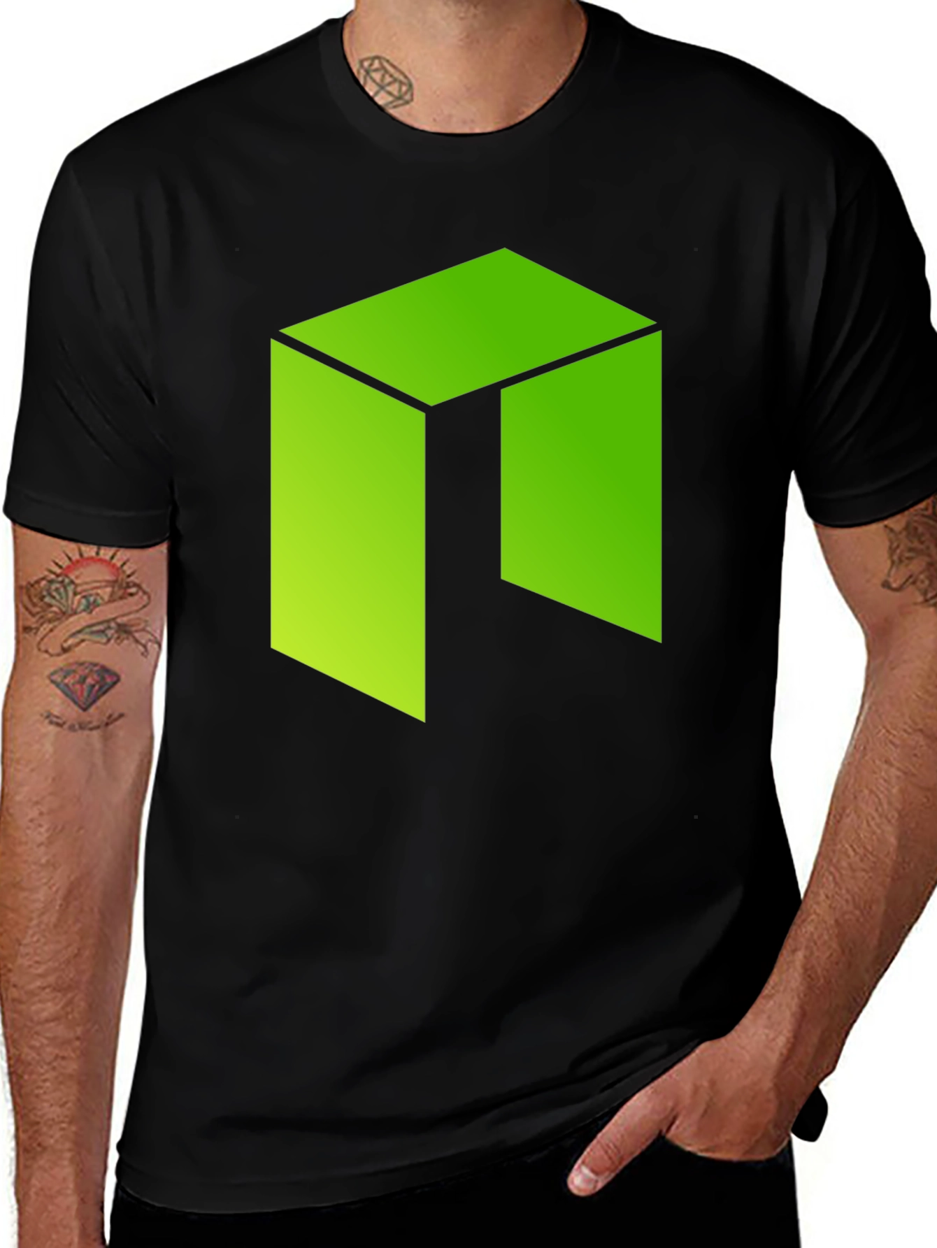 Variant 5 of Green Cube Graphic Tee - Casual Comfort