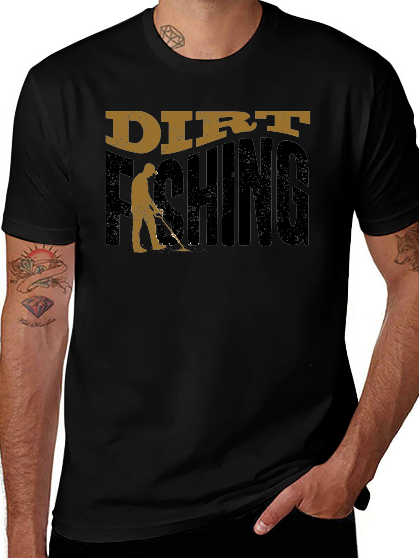 Variant 15 of Dirt Fishing Graphic T-Shirt - Metal Detecting Hobby Tee