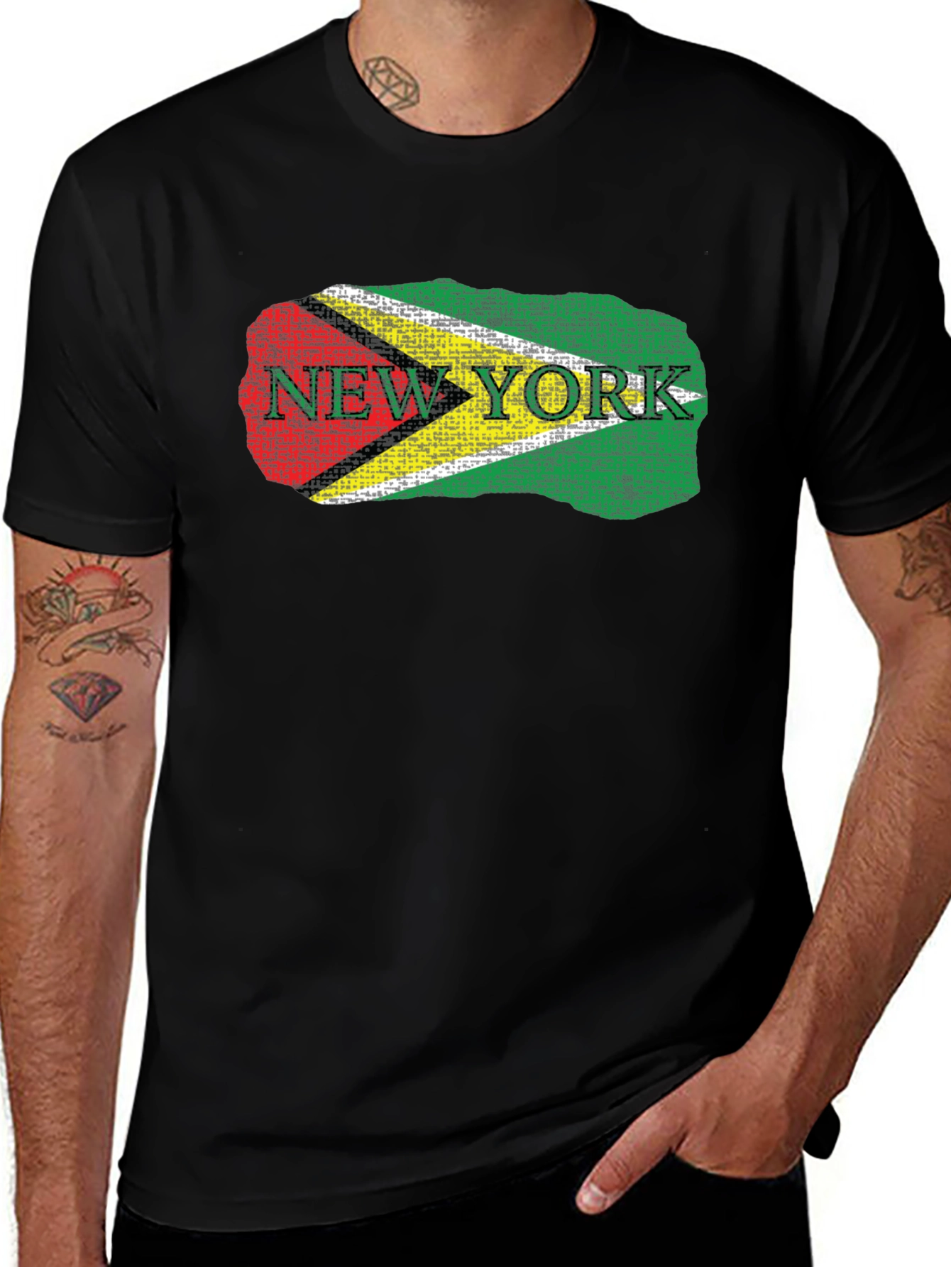 Variant 2 of New York Guyana Flag T-Shirt